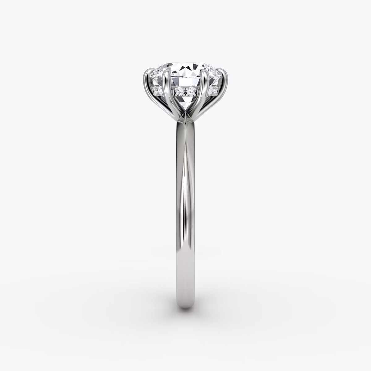 Anillo de compromiso Knife-Edge | Brillante | 18k | Oro blanco | bandAccent: Simple | caratWeight: other | hiddenHalo: yes | diamondOrientation: vertical
