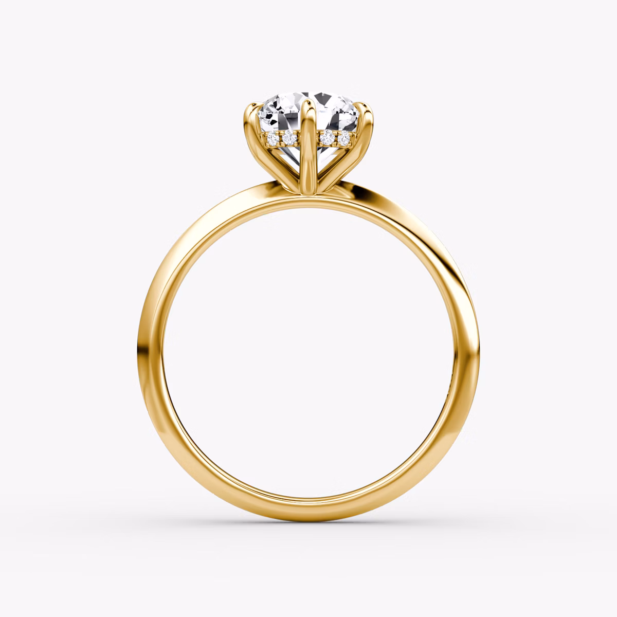 The Knife-Edge | Round Brilliant | 18k | Yellow Gold | bandAccent: Plain | caratWeight: 2.0ct | hiddenHalo: yes | diamondOrientation: vertical