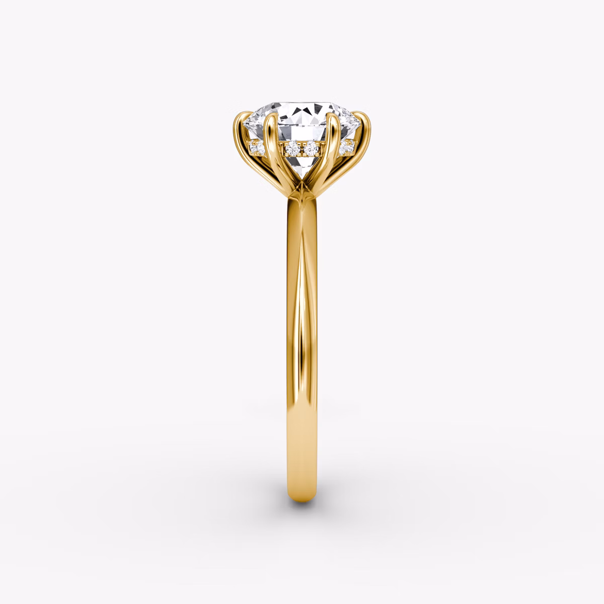 The Knife-Edge | Round Brilliant | 18k | Yellow Gold | bandAccent: Plain | caratWeight: 2.0ct | hiddenHalo: yes | diamondOrientation: vertical