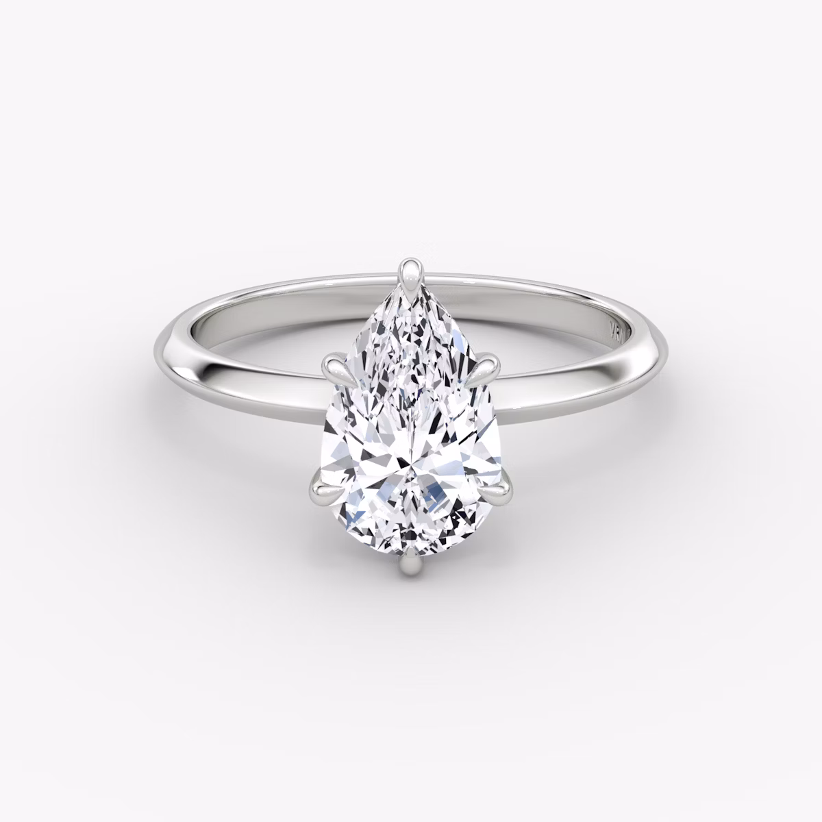 Anillo de compromiso Knife-Edge | Pera | 18k | Oro blanco | bandAccent: Simple | hiddenHalo: yes | diamondOrientation: vertical | caratWeight: other