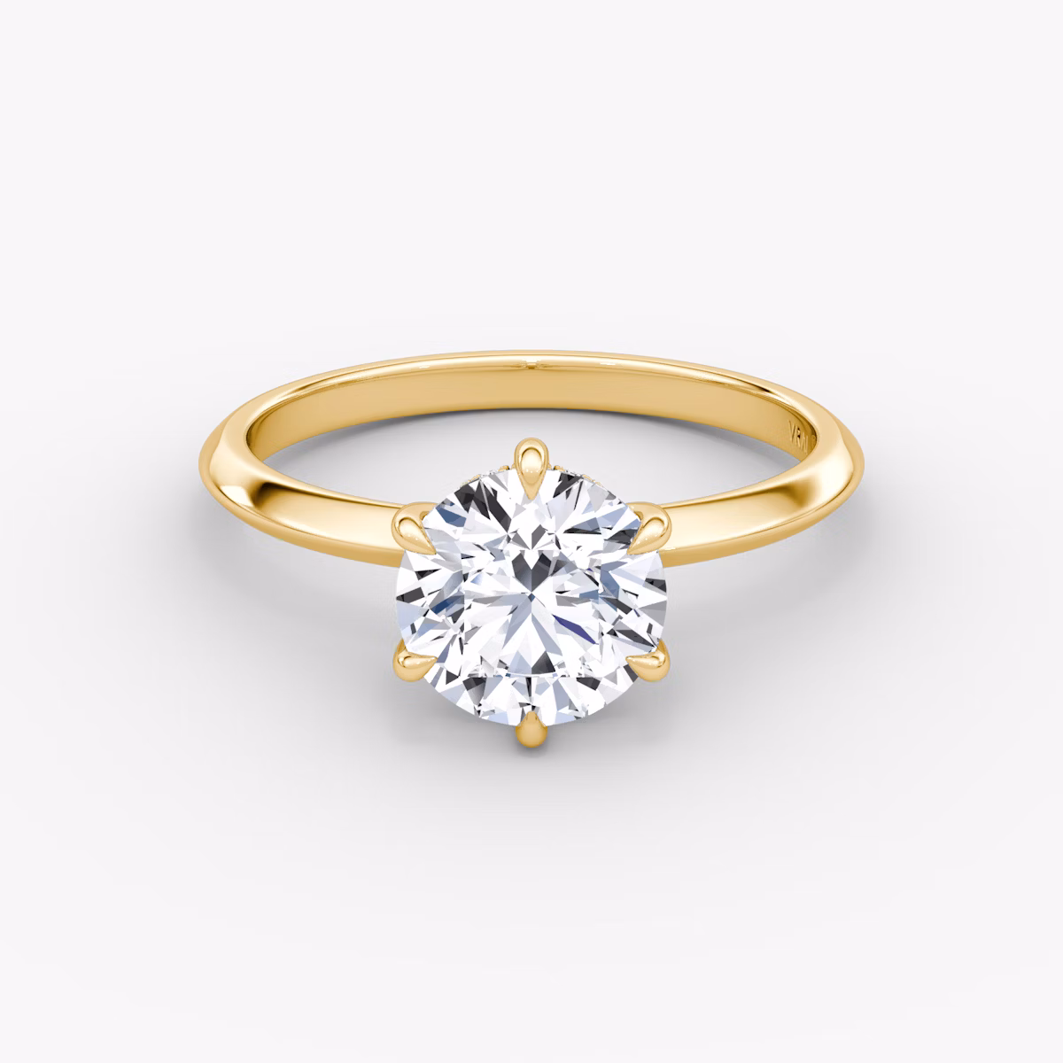 The Knife-Edge | Round Brilliant | 18k | Yellow Gold | bandAccent: Plain | caratWeight: 2.0ct | hiddenHalo: yes | diamondOrientation: vertical