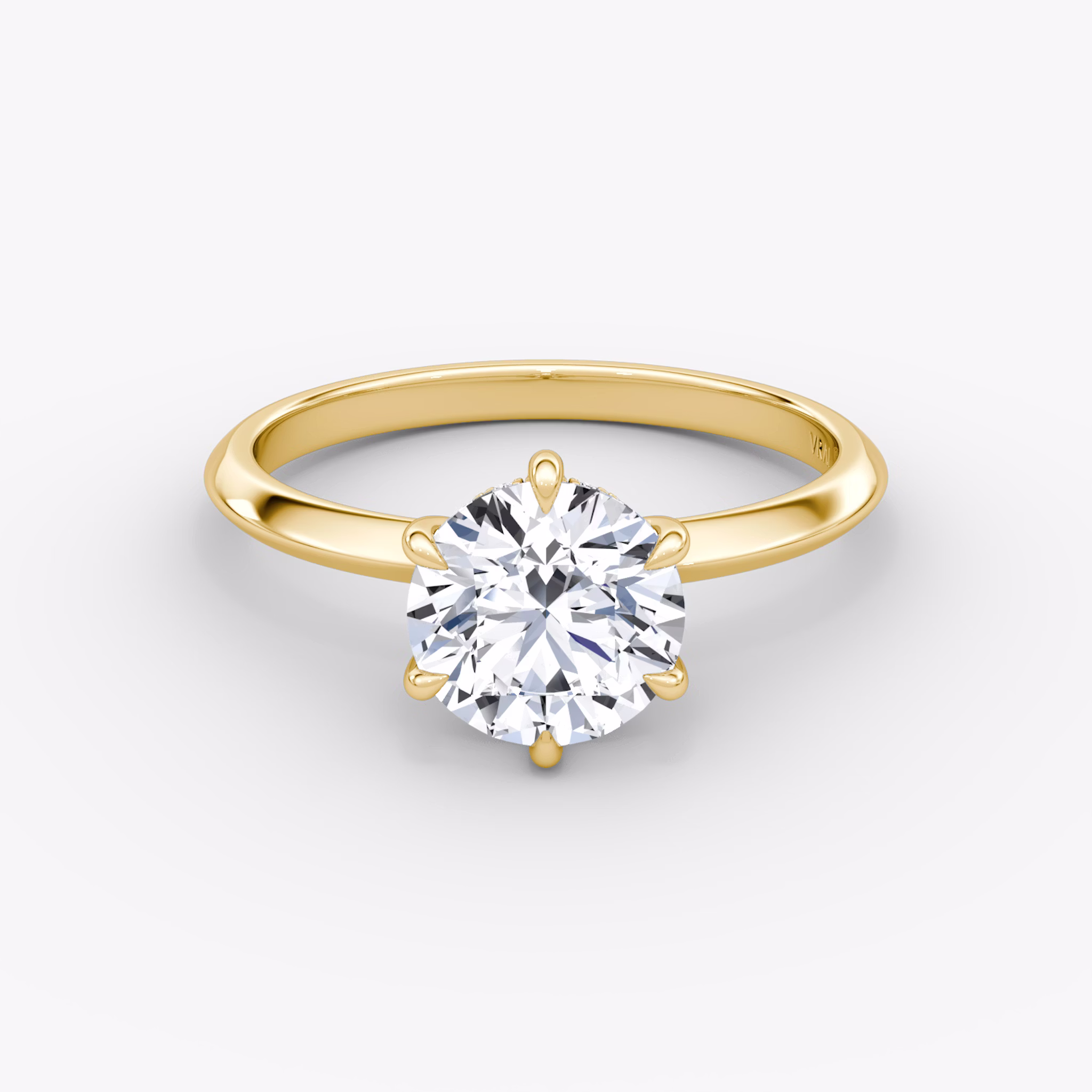 The Knife-Edge | Round Brilliant | 18k | Yellow Gold | bandAccent: Plain | caratWeight: 1.5ct | hiddenHalo: yes | diamondOrientation: vertical