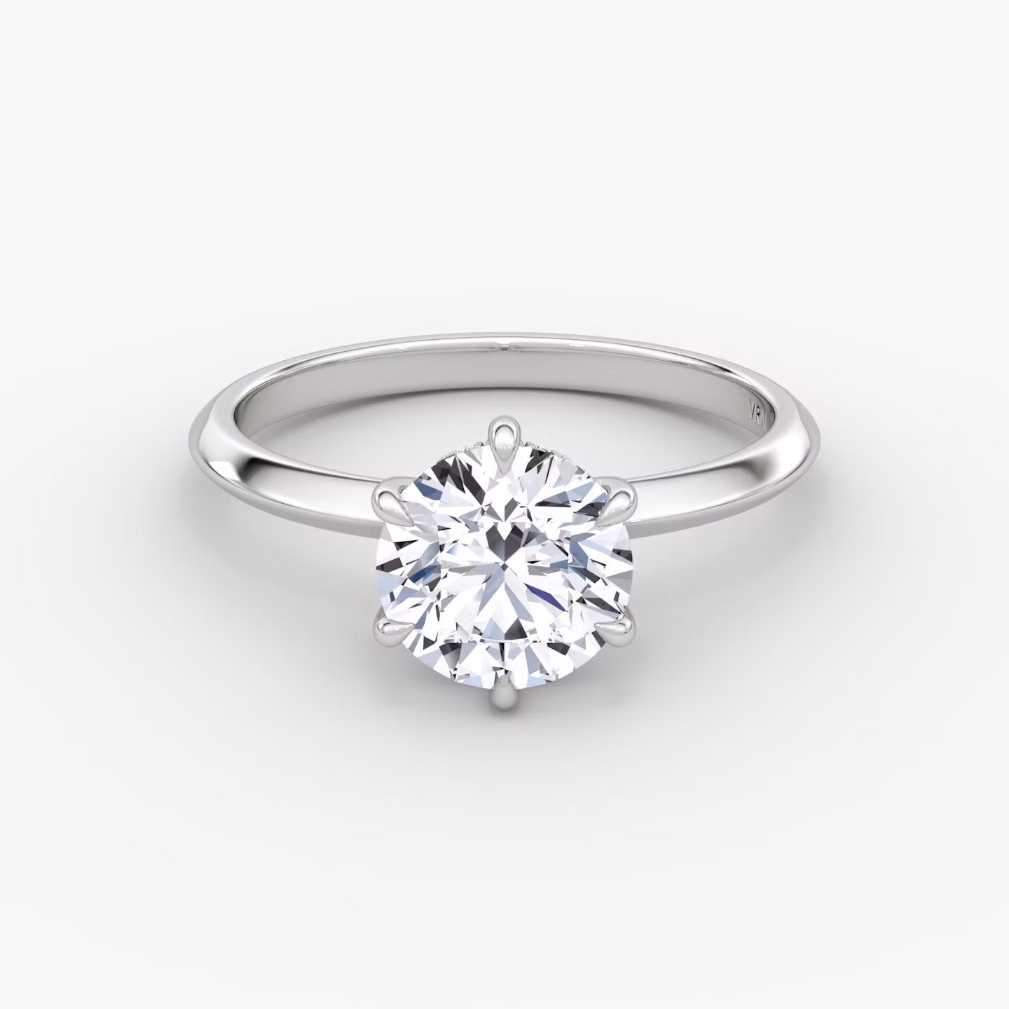 The Knife-Edge | Round Brilliant | 18k | White Gold | bandAccent: Plain | caratWeight: 1.0ct | hiddenHalo: yes | diamondOrientation: vertical