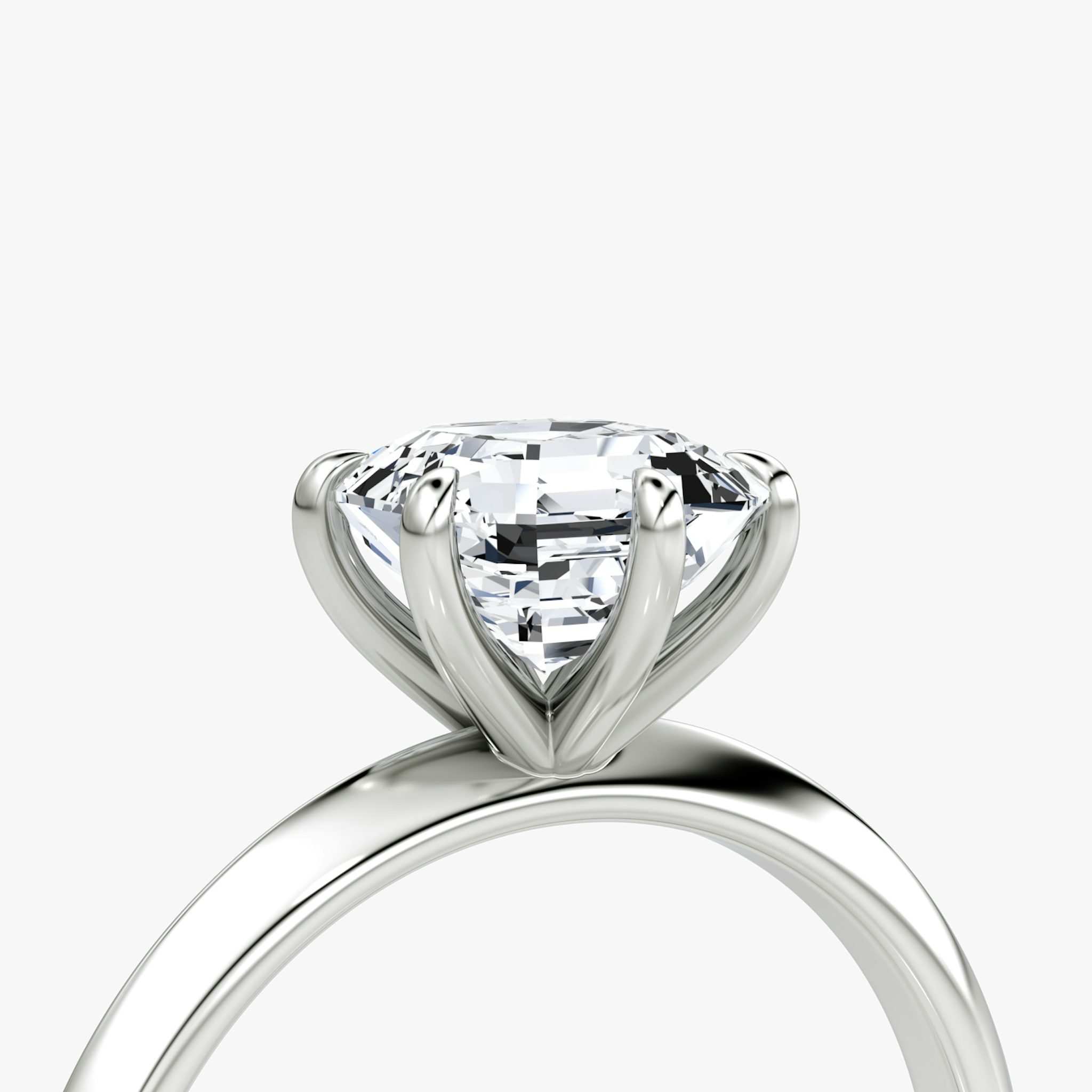 The Knife-Edge | Asscher | 18k | White Gold | bandAccent: Plain | hiddenHalo: no | diamondOrientation: vertical | caratWeight: other