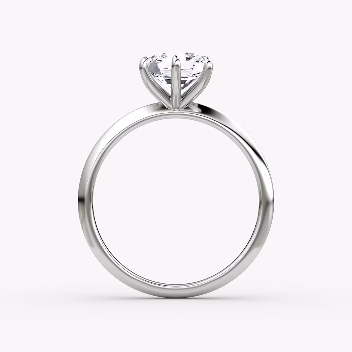 The Knife-Edge | Asscher | Platinum | bandAccent: Plain | hiddenHalo: no | diamondOrientation: vertical | caratWeight: other