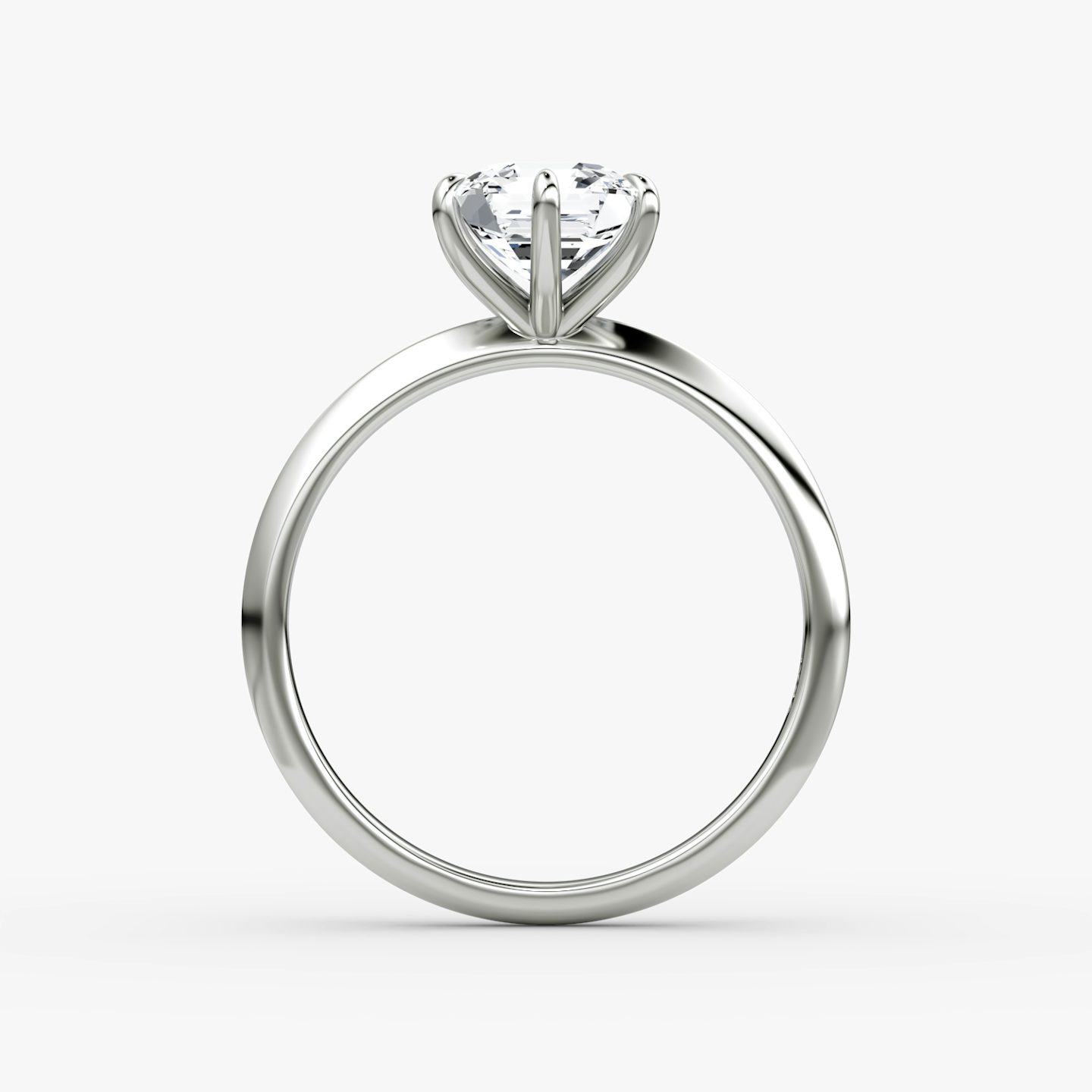 The Knife-Edge | Asscher | 18k | White Gold | bandAccent: Plain | hiddenHalo: no | diamondOrientation: vertical | caratWeight: other
