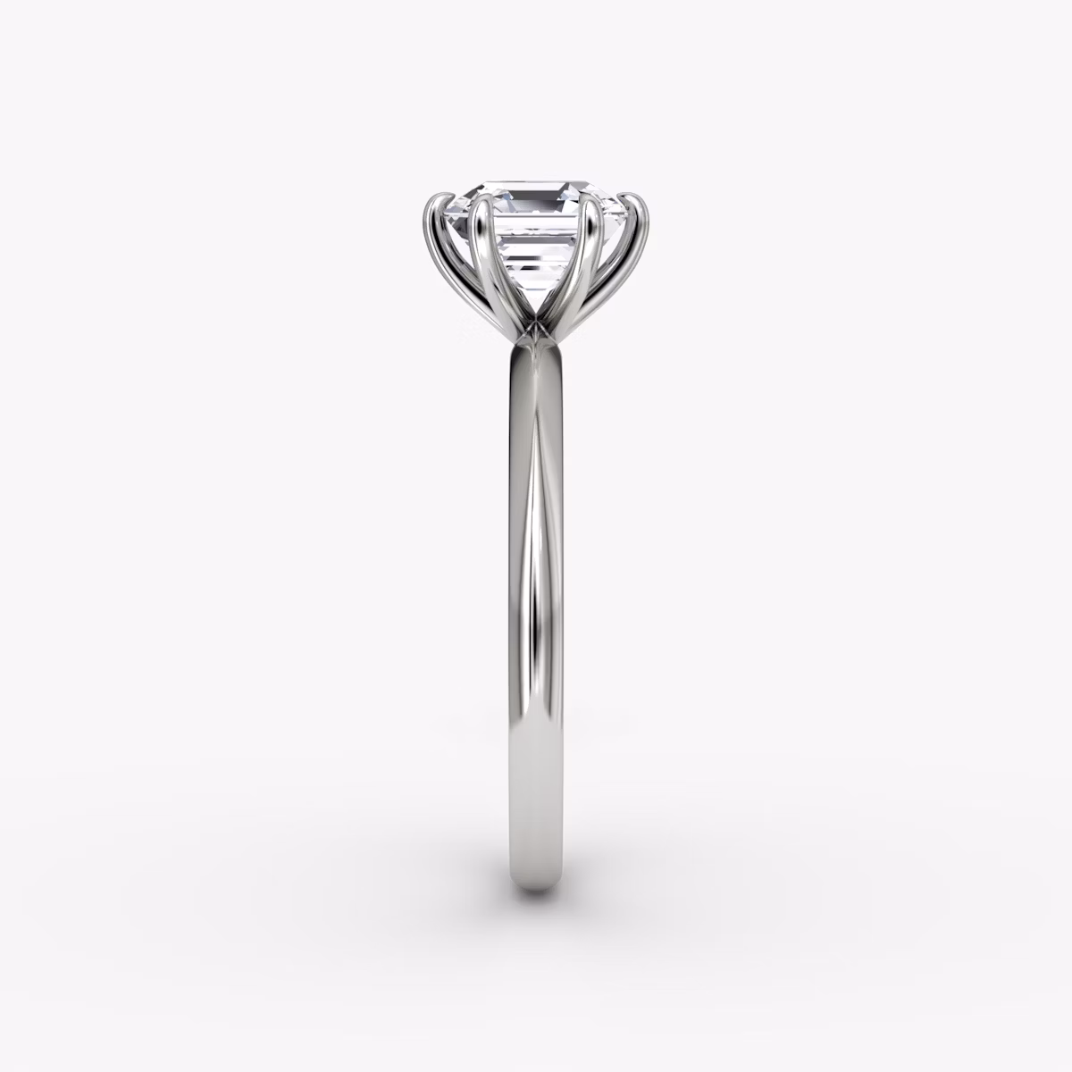 The Knife-Edge | Asscher | Platinum | bandAccent: Plain | hiddenHalo: no | diamondOrientation: vertical | caratWeight: other