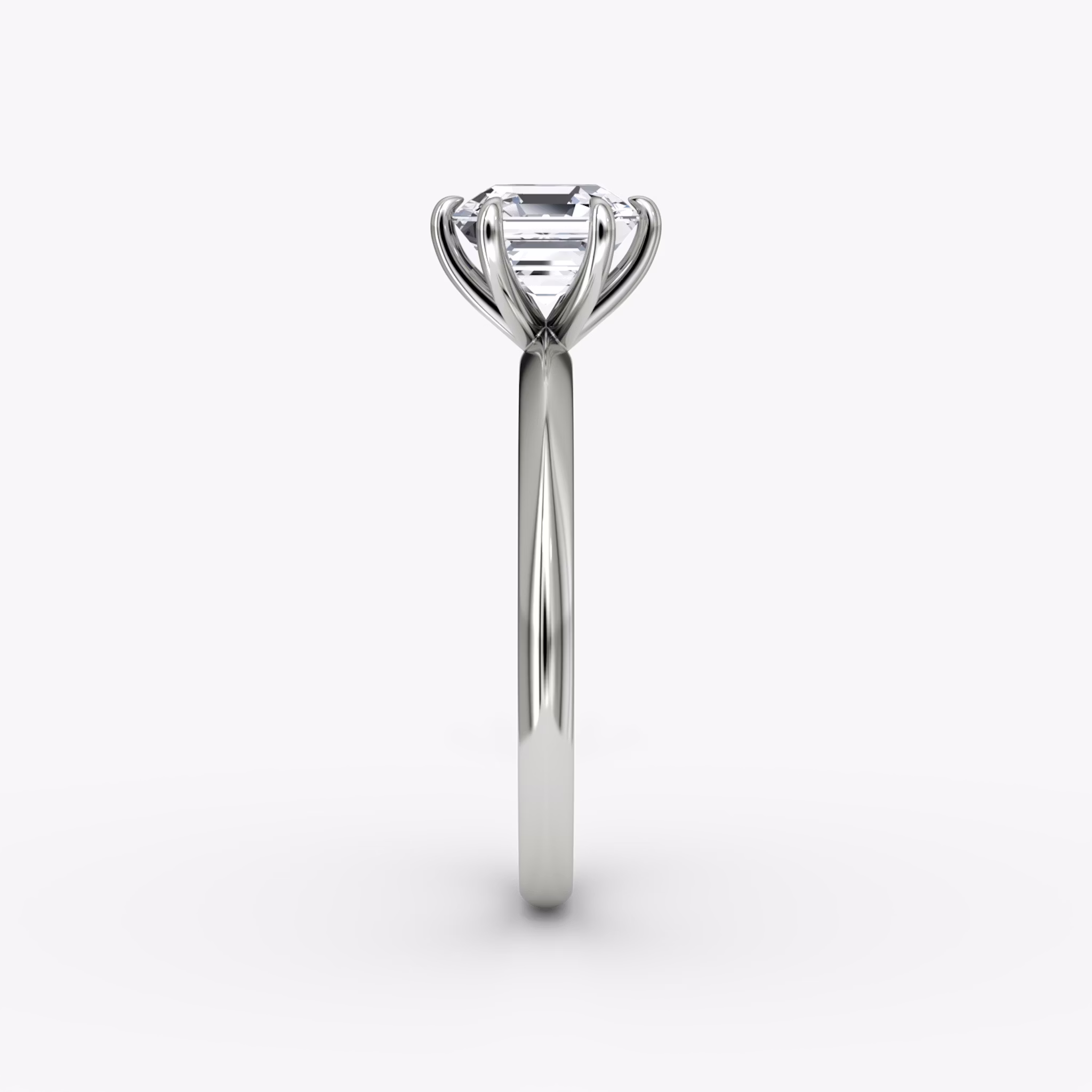 The Knife-Edge | Asscher | 18k | White Gold | bandAccent: Plain | hiddenHalo: no | diamondOrientation: vertical | caratWeight: other
