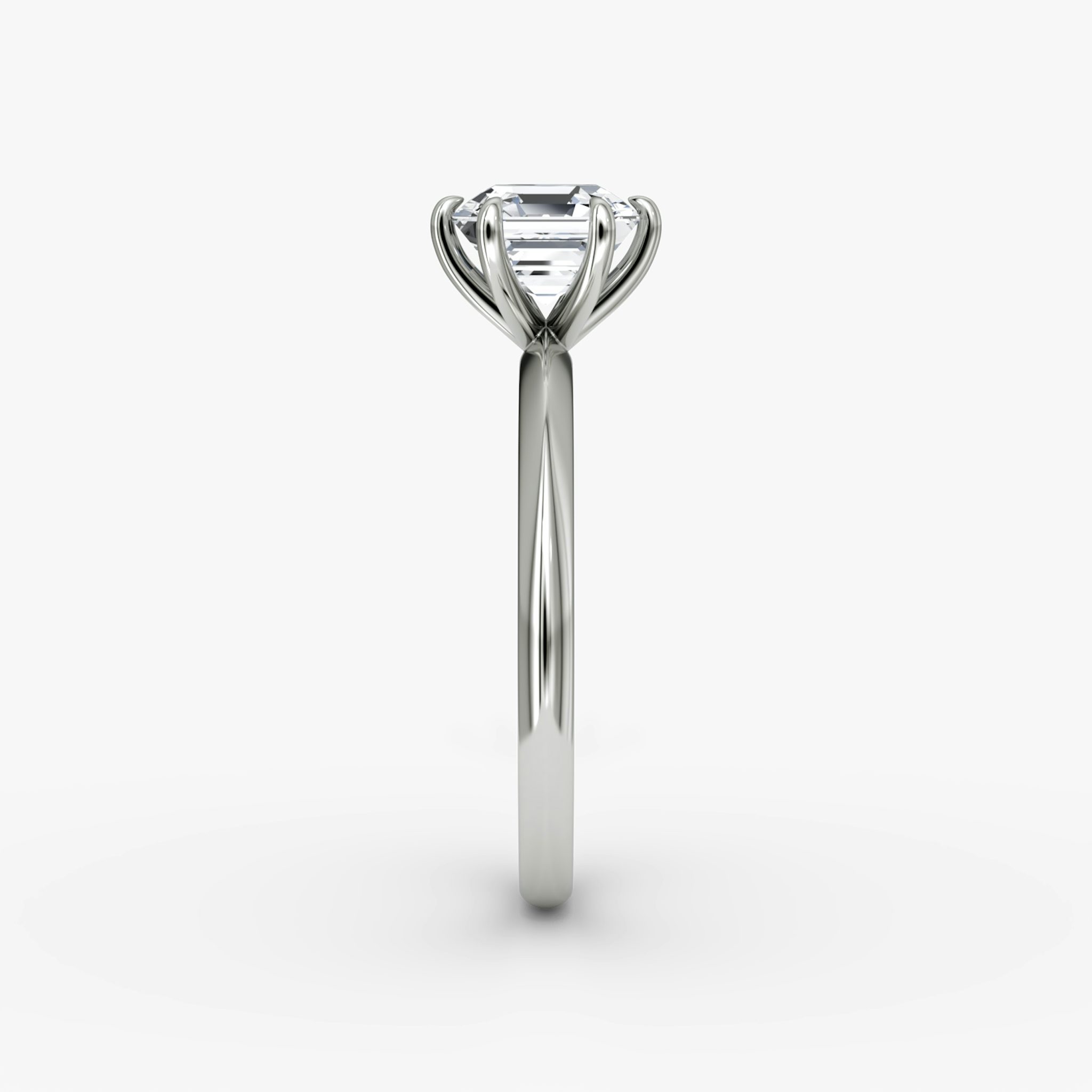 The Knife-Edge | Asscher | 18k | White Gold | bandAccent: Plain | hiddenHalo: no | diamondOrientation: vertical | caratWeight: other