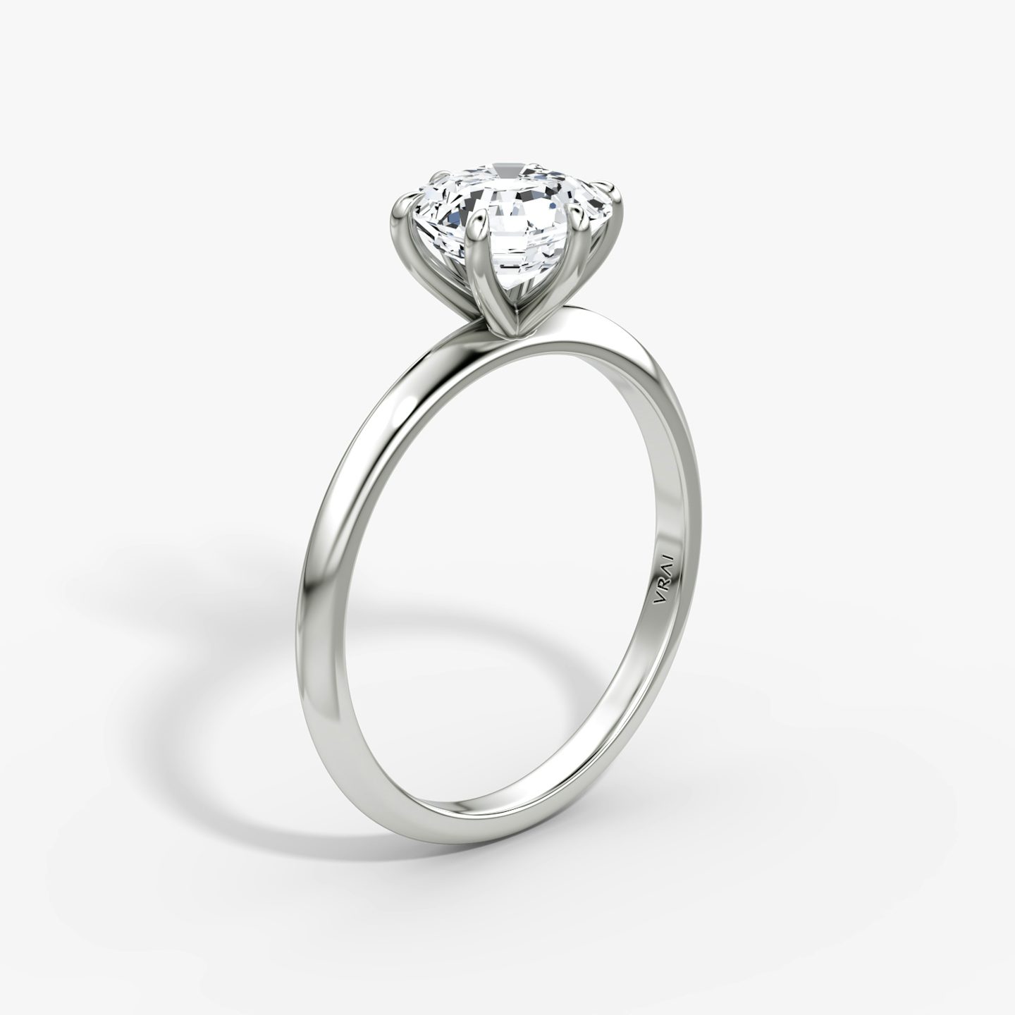 The Knife-Edge | Asscher | 18k | White Gold | bandAccent: Plain | hiddenHalo: no | diamondOrientation: vertical | caratWeight: other