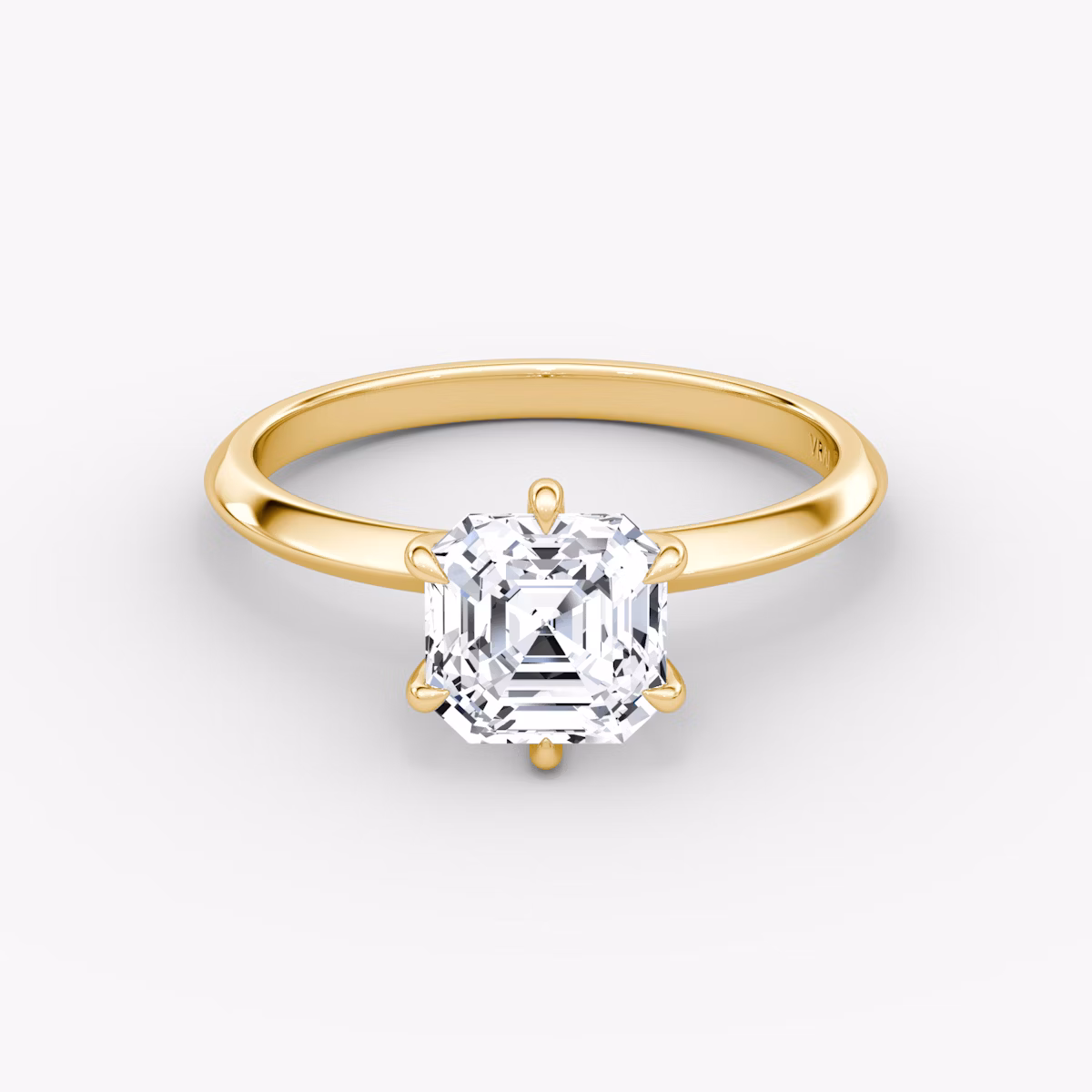 Knife-Edge | Asscher | 18k | Gelbgold | bandAccent: Ohne Pavé-Besatz | hiddenHalo: no | diamondOrientation: vertical | caratWeight: other