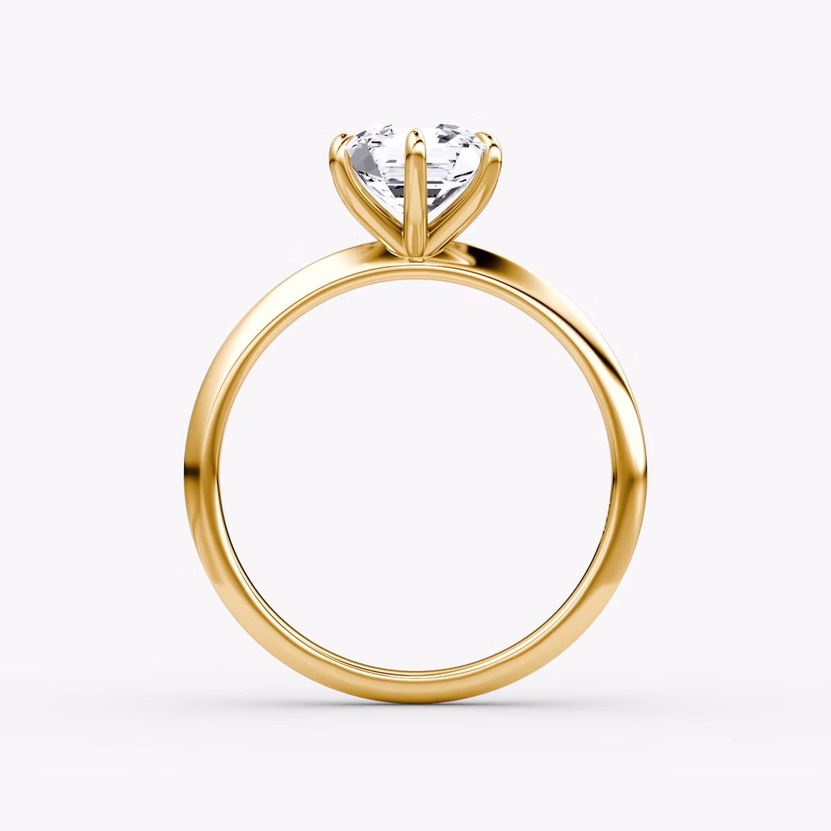 Knife-Edge | Asscher | 18k | Gelbgold | bandAccent: Ohne Pavé-Besatz | hiddenHalo: no | diamondOrientation: vertical | caratWeight: other