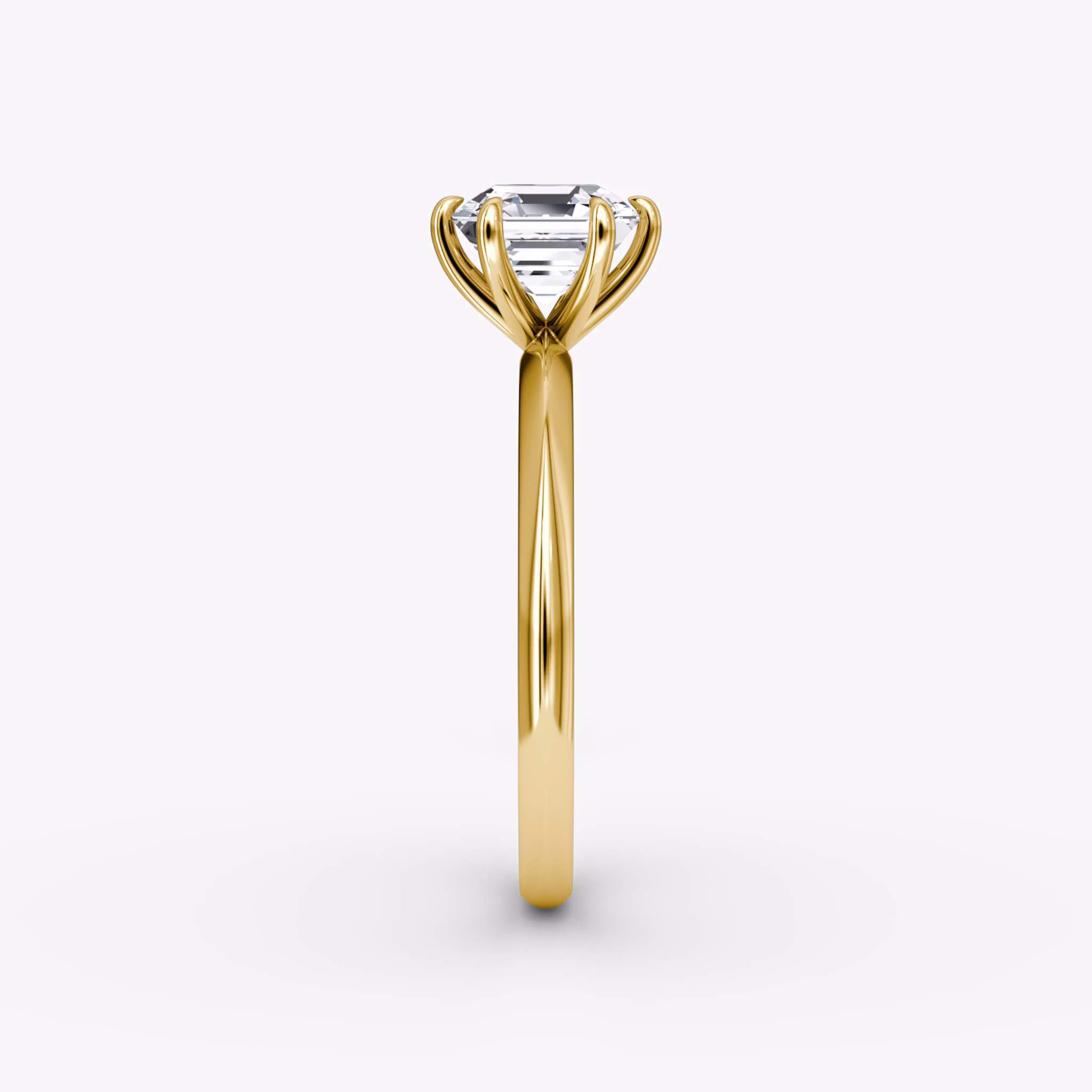 The Knife-Edge | Asscher | 18k | Yellow Gold | bandAccent: Plain | hiddenHalo: no | diamondOrientation: vertical | caratWeight: other
