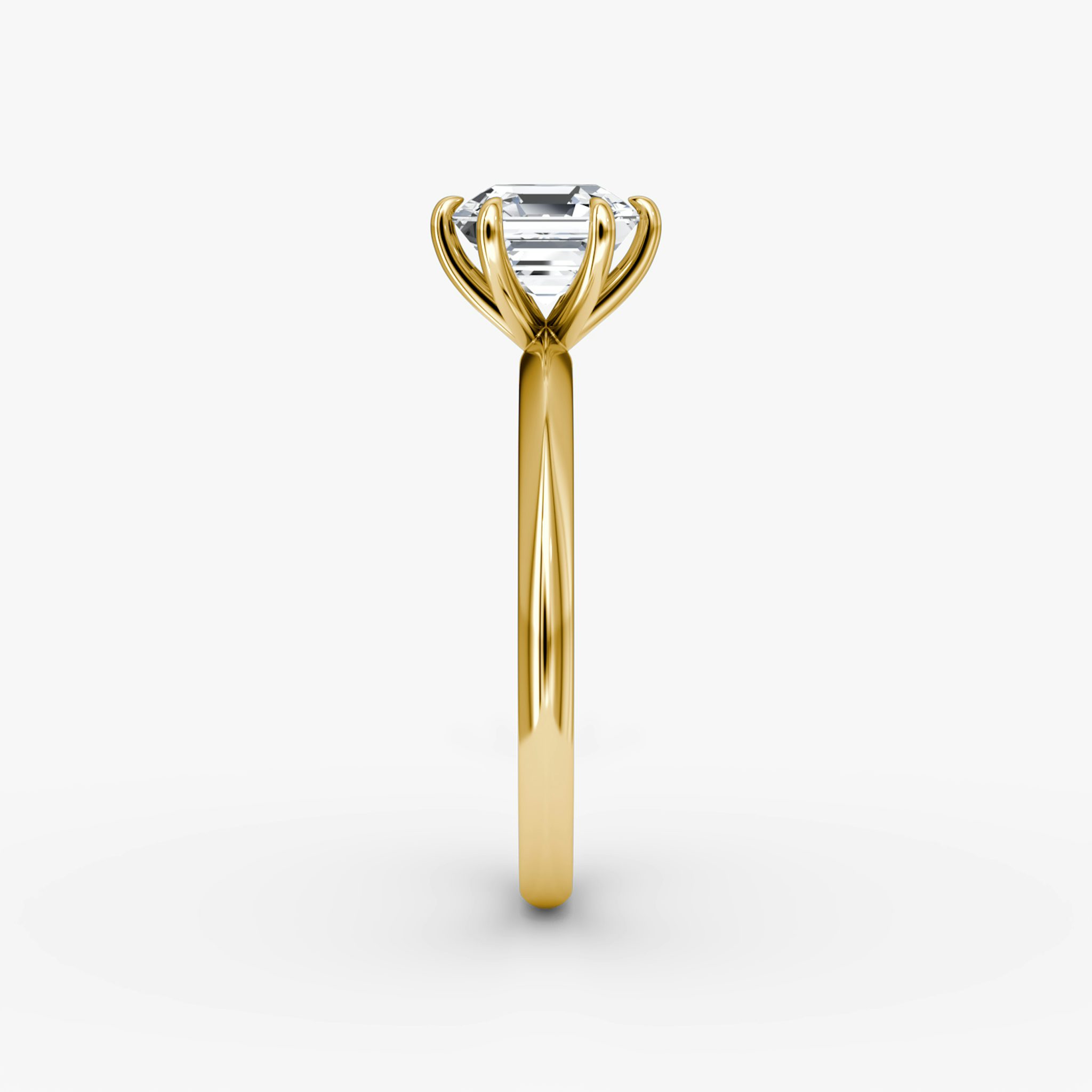 The Knife-Edge | Asscher | 18k | Yellow Gold | bandAccent: Plain | hiddenHalo: no | diamondOrientation: vertical | caratWeight: other