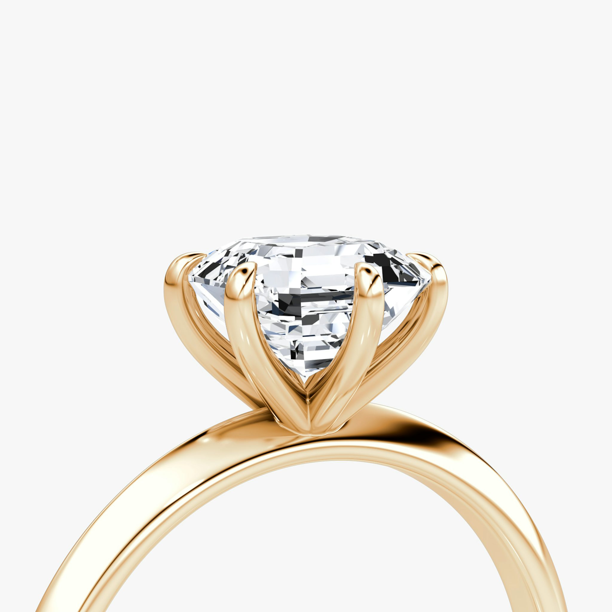 The Knife-Edge | Asscher | 14k | Rose Gold | bandAccent: Plain | hiddenHalo: no | diamondOrientation: vertical | caratWeight: other