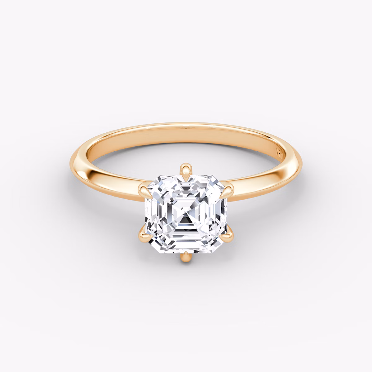 Knife-Edge | Asscher | 14k | Roségold | bandAccent: Ohne Pavé-Besatz | hiddenHalo: no | diamondOrientation: vertical | caratWeight: other