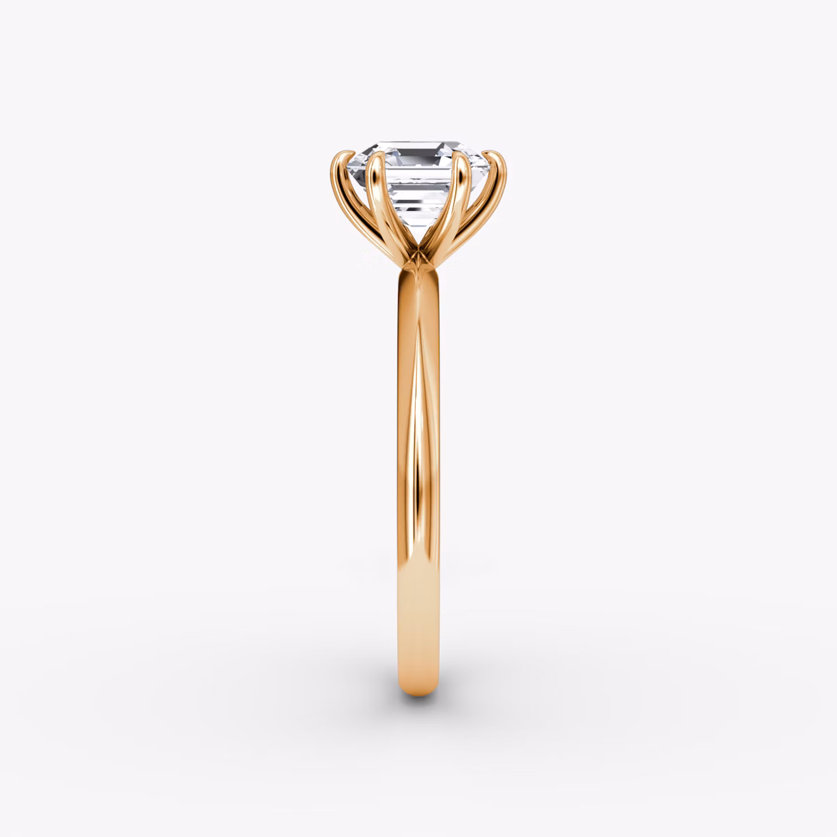 Knife-Edge | Asscher | 14k | Roségold | bandAccent: Ohne Pavé-Besatz | hiddenHalo: no | diamondOrientation: vertical | caratWeight: other