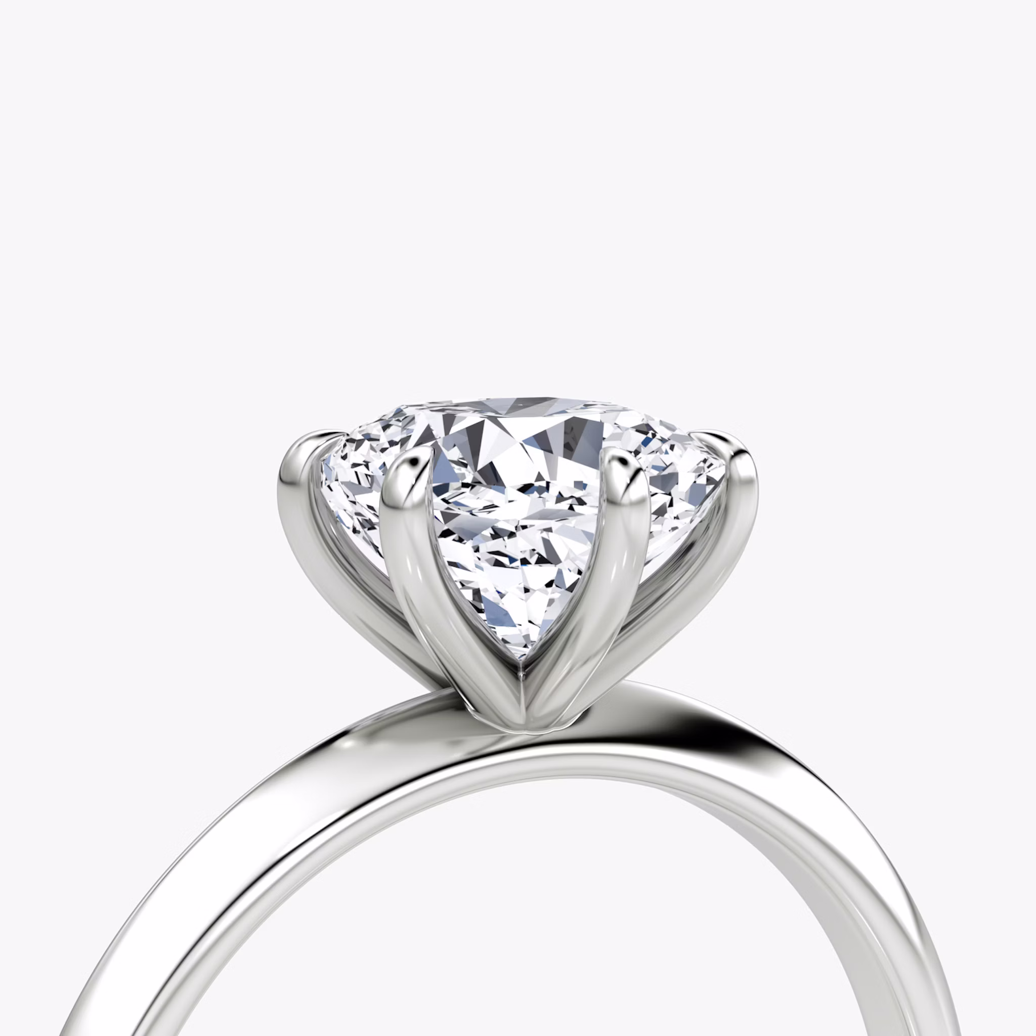 The Knife-Edge | Cushion | 18k | White Gold | bandAccent: Plain | hiddenHalo: no | diamondOrientation: vertical | caratWeight: other