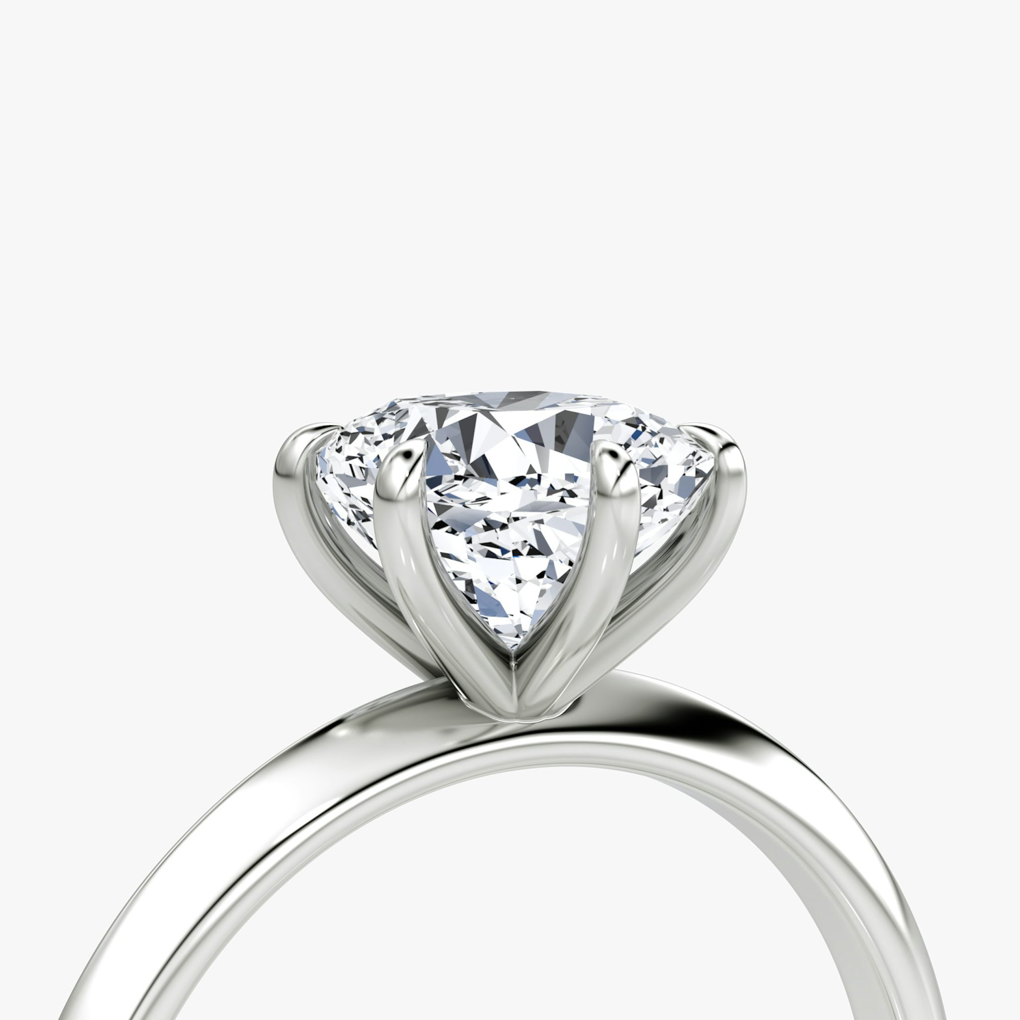 The Knife-Edge | Cushion | 18k | White Gold | bandAccent: Plain | hiddenHalo: no | diamondOrientation: vertical | caratWeight: other