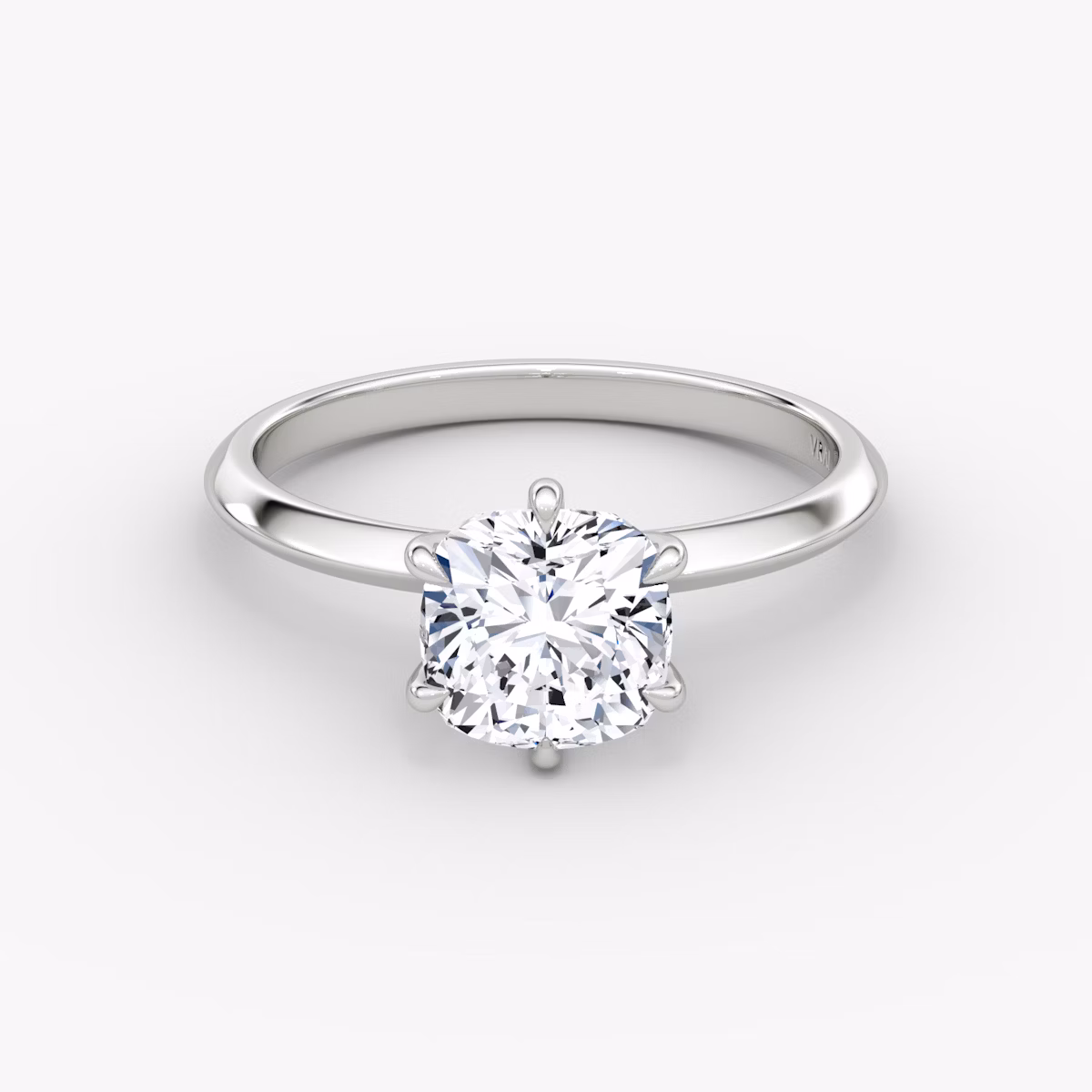 The Knife-Edge | Cushion | 18k | White Gold | bandAccent: Plain | hiddenHalo: no | diamondOrientation: vertical | caratWeight: other
