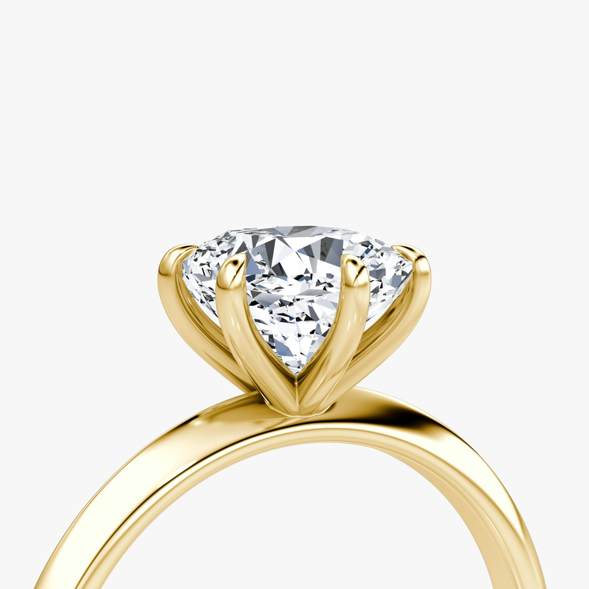 The Knife-Edge | Cushion | 18k | Yellow Gold | bandAccent: Plain | hiddenHalo: no | diamondOrientation: vertical | caratWeight: other