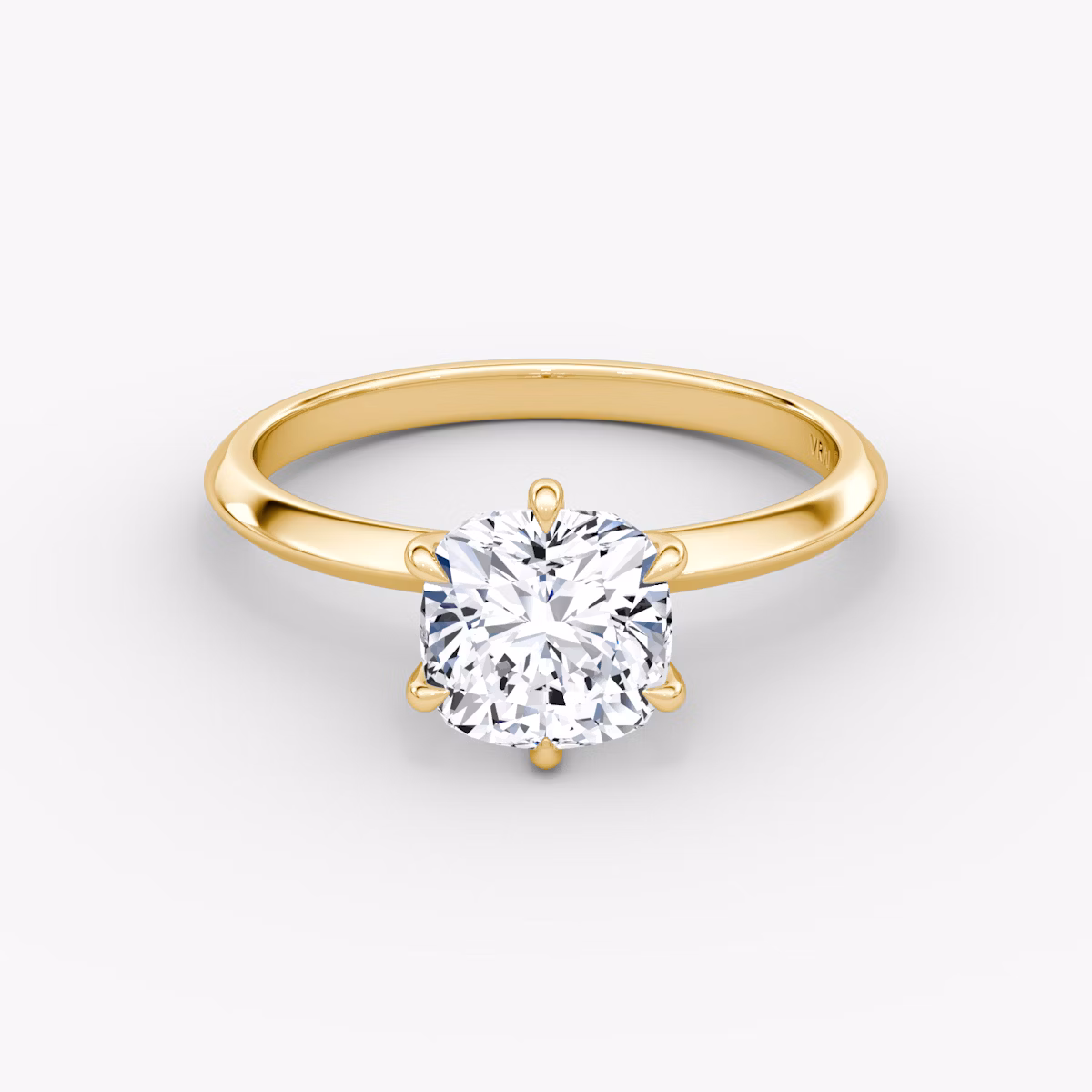 Knife-Edge | Cushion | 18k | Gelbgold | bandAccent: Ohne Pavé-Besatz | hiddenHalo: no | diamondOrientation: vertical | caratWeight: other