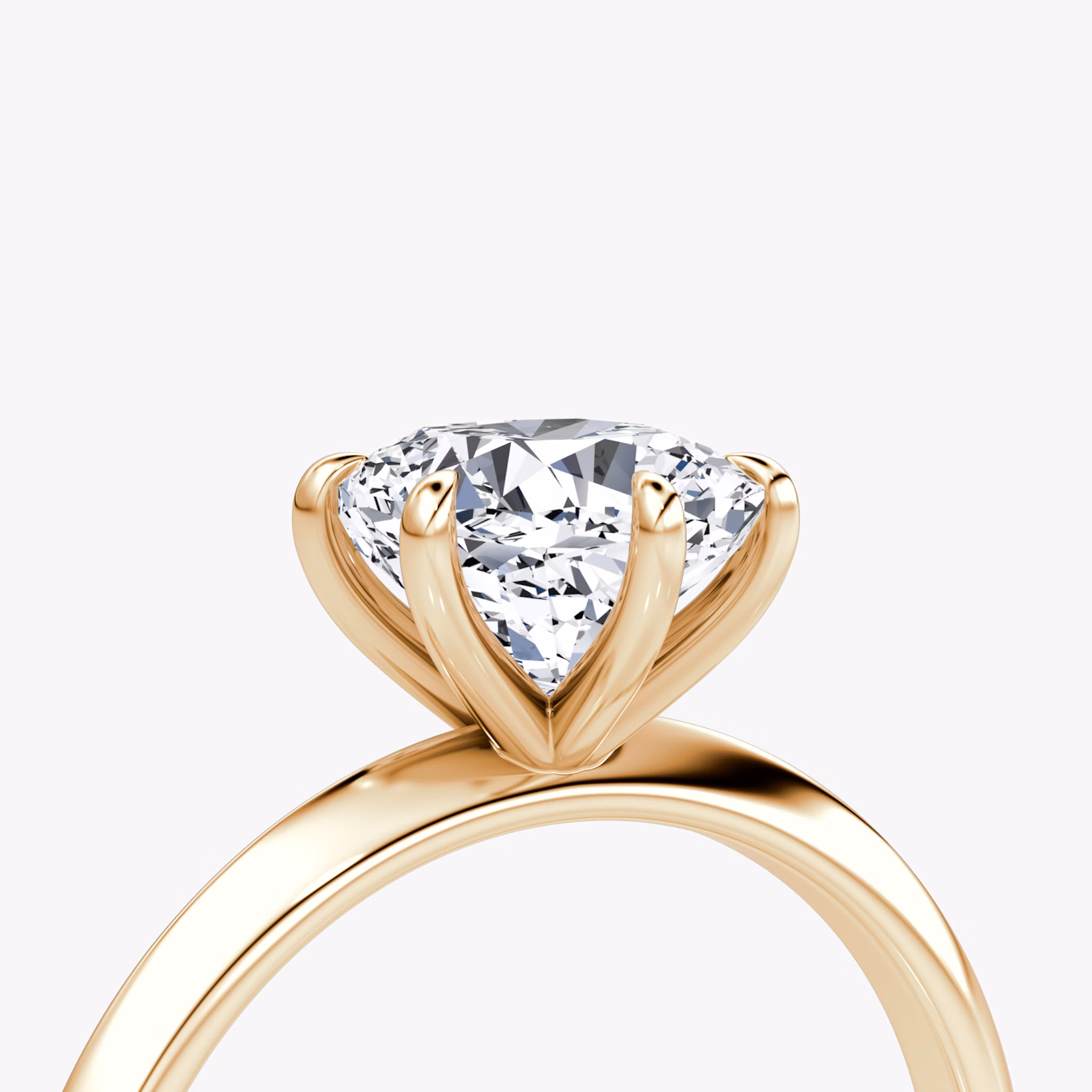 The Knife-Edge | Cushion | 14k | Rose Gold | bandAccent: Plain | hiddenHalo: no | diamondOrientation: vertical | caratWeight: other