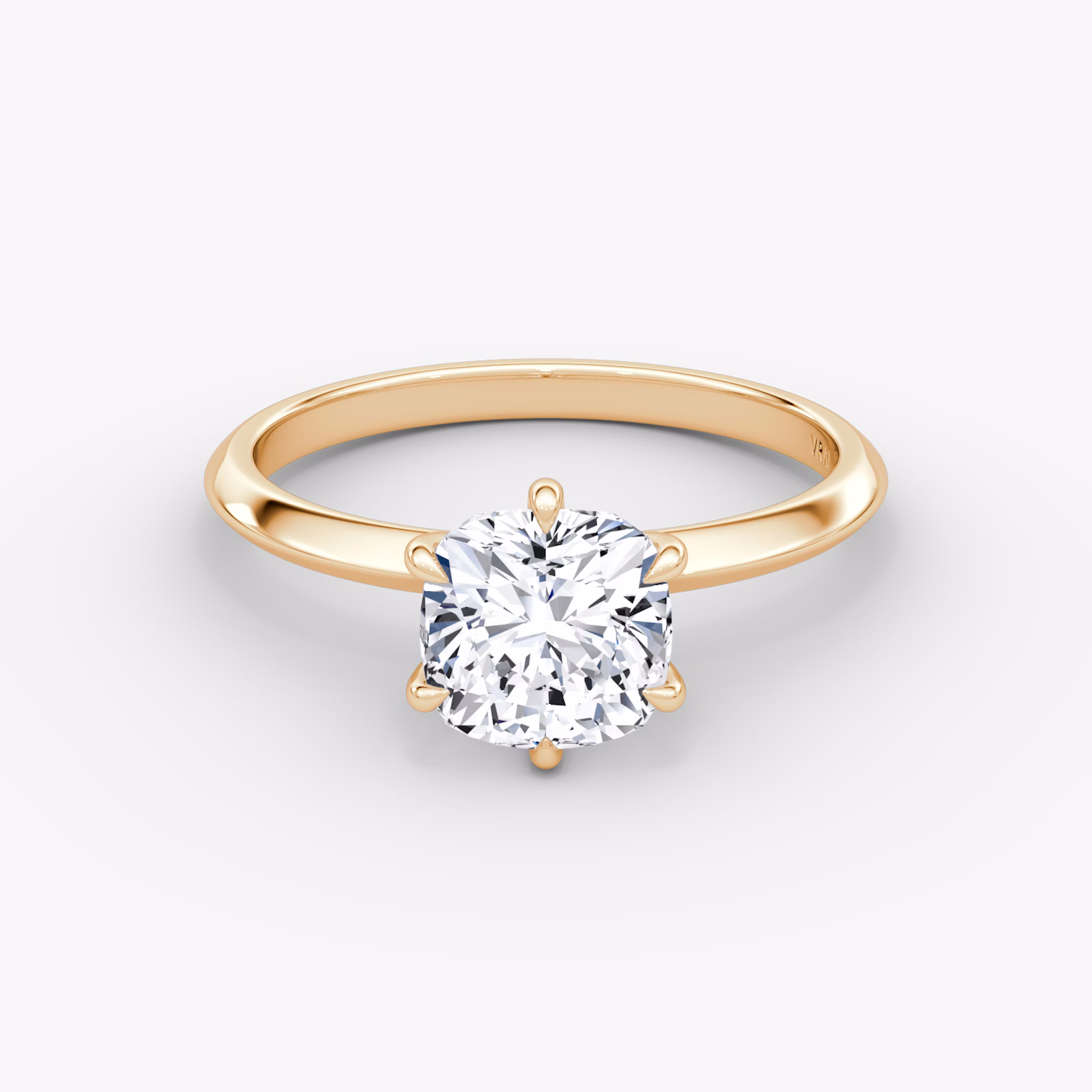 The Knife-Edge | Cushion | 14k | Rose Gold | bandAccent: Plain | hiddenHalo: no | diamondOrientation: vertical | caratWeight: other