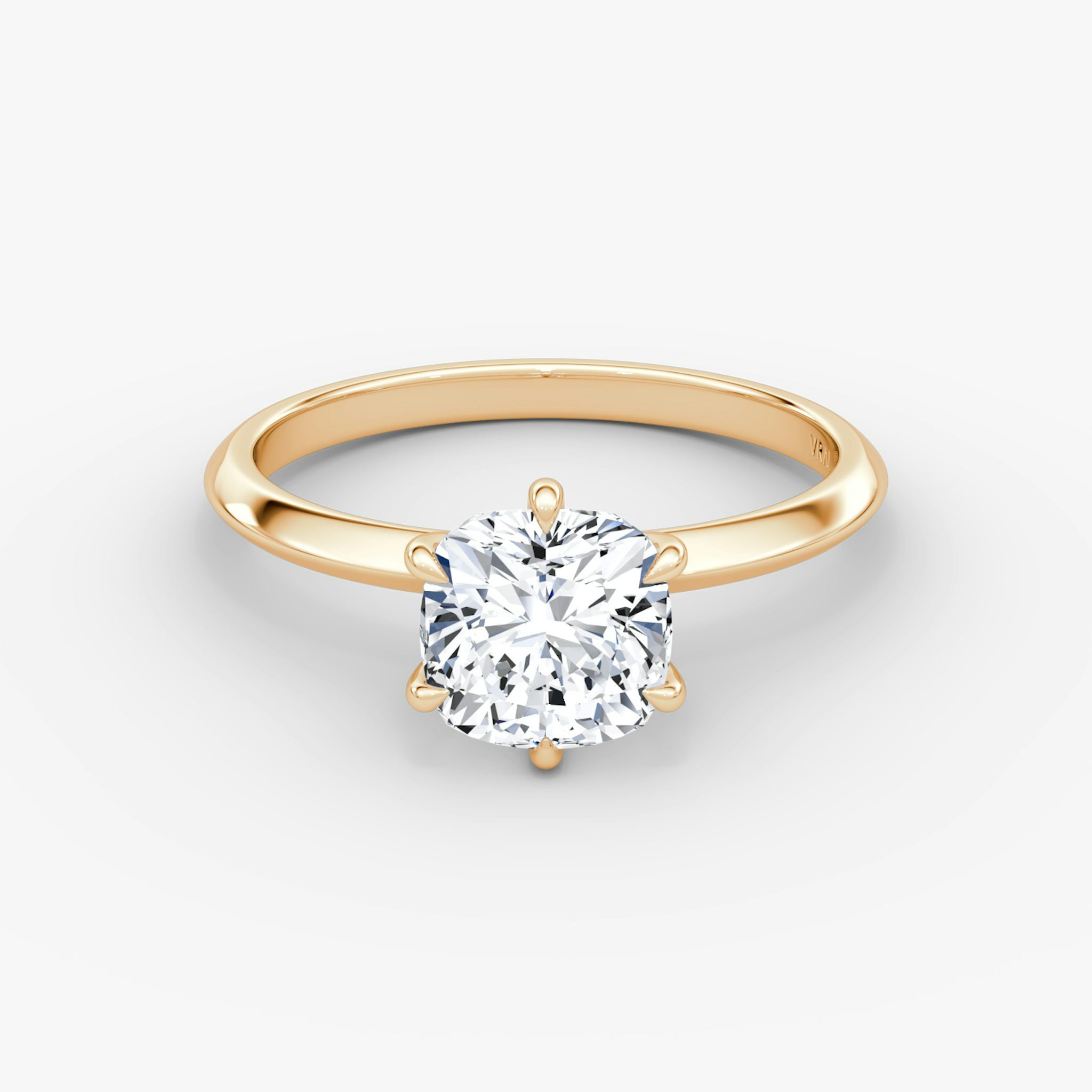 The Knife-Edge | Cushion | 14k | Rose Gold | bandAccent: Plain | hiddenHalo: no | diamondOrientation: vertical | caratWeight: other