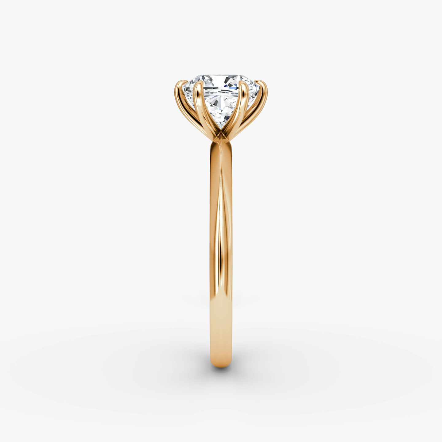 The Knife-Edge | Cushion | 14k | Rose Gold | bandAccent: Plain | hiddenHalo: no | diamondOrientation: vertical | caratWeight: other
