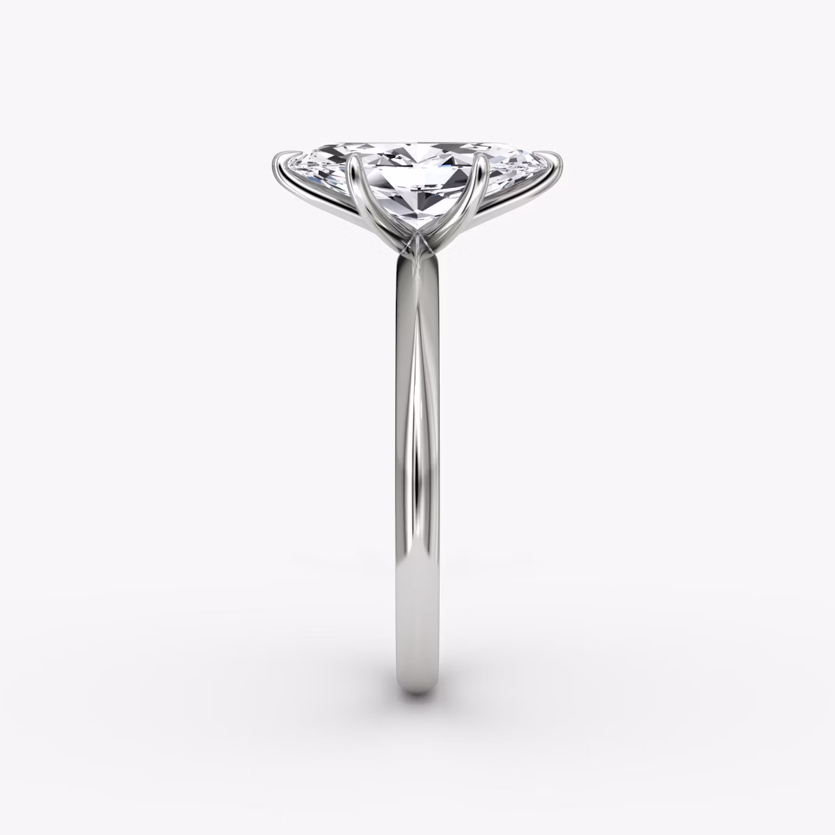The Knife-Edge | Marquise | 18k | White Gold | bandAccent: Plain | hiddenHalo: no | diamondOrientation: vertical | caratWeight: other