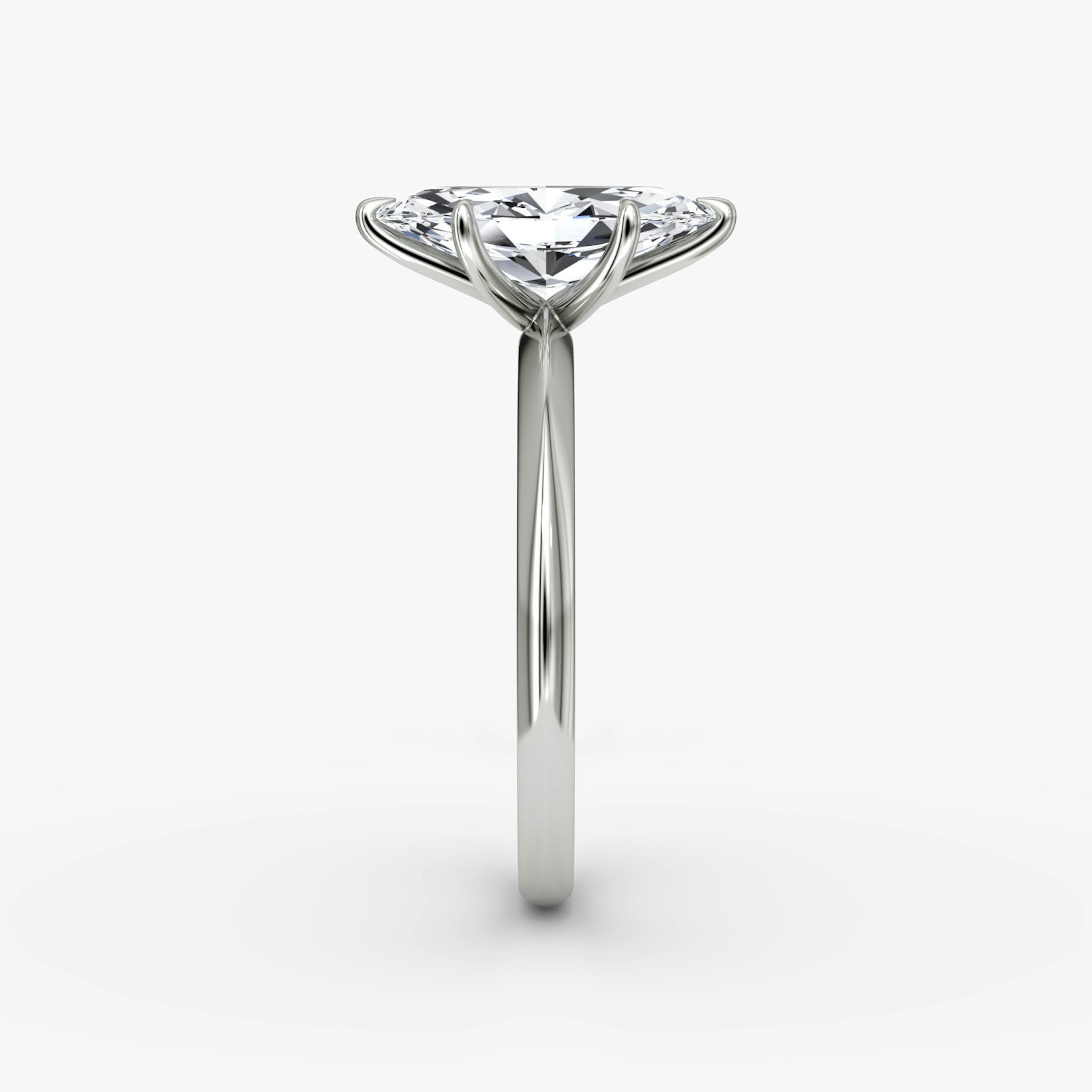 The Knife-Edge | Marquise | 18k | White Gold | bandAccent: Plain | hiddenHalo: no | diamondOrientation: vertical | caratWeight: other