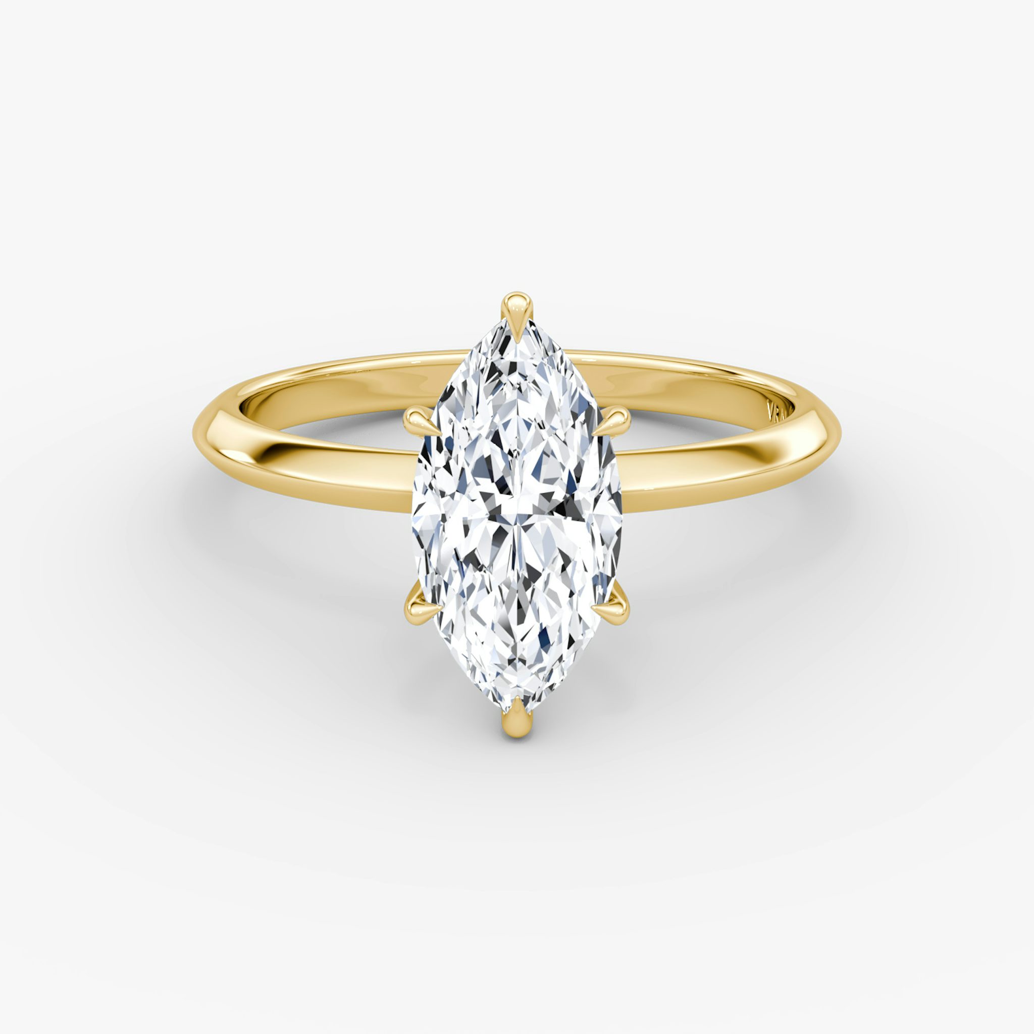 The Knife-Edge | Marquise | 18k | Yellow Gold | bandAccent: Plain | hiddenHalo: no | diamondOrientation: vertical | caratWeight: other