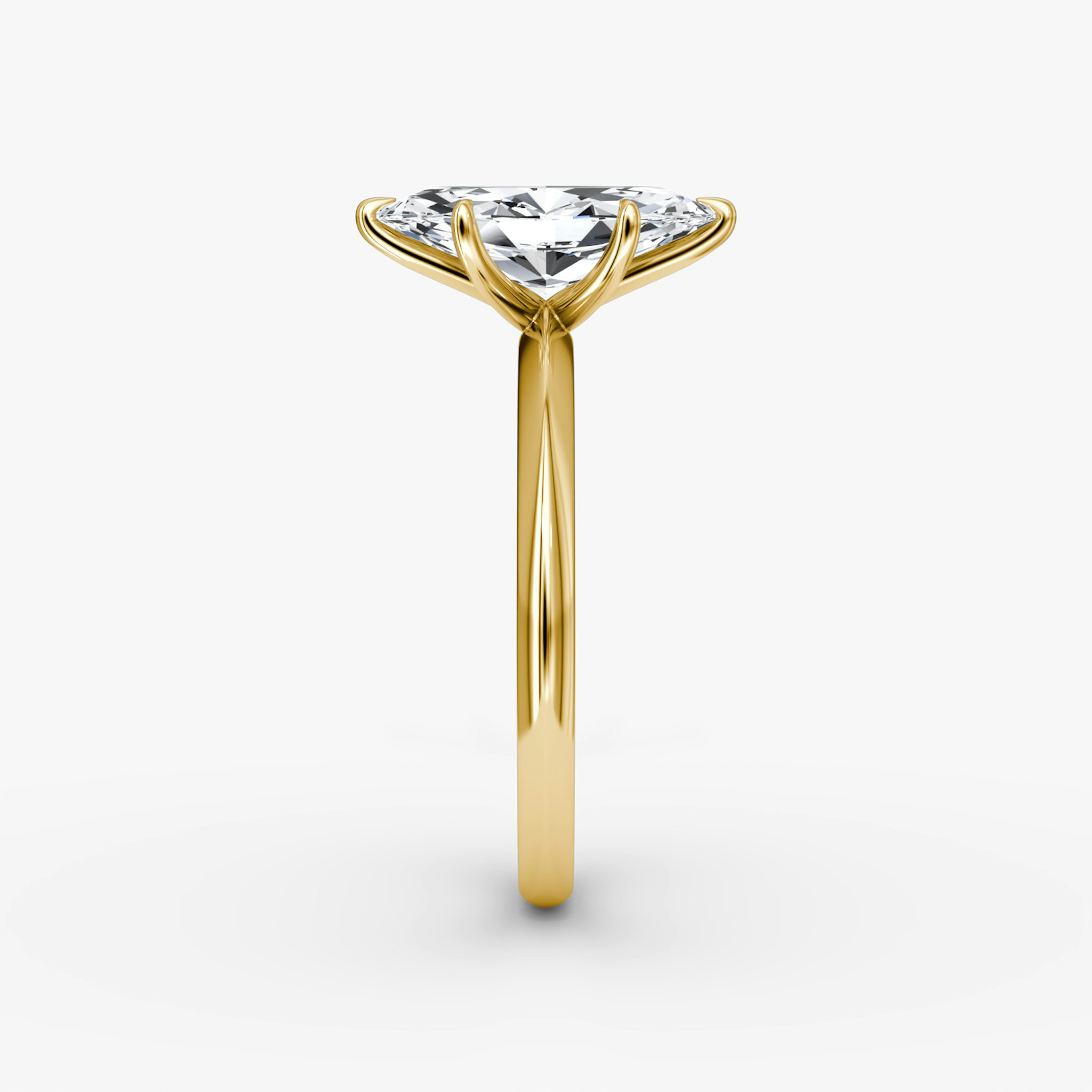 The Knife-Edge | Marquise | 18k | Yellow Gold | bandAccent: Plain | hiddenHalo: no | diamondOrientation: vertical | caratWeight: other