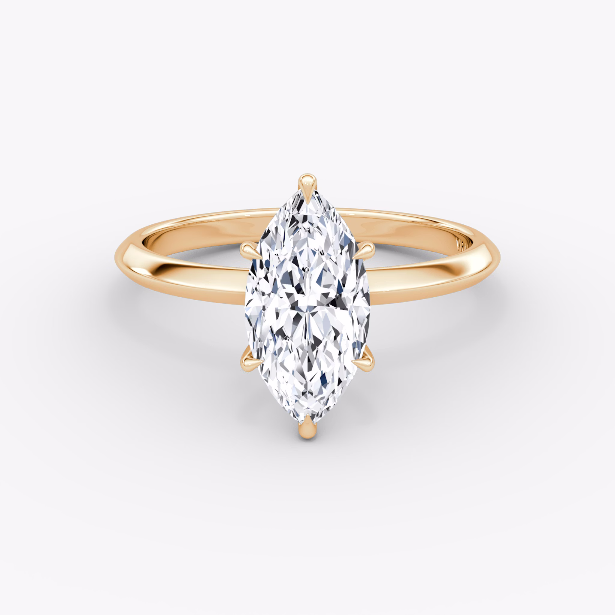 The Knife-Edge | Marquise | 14k | Rose Gold | bandAccent: Plain | hiddenHalo: no | diamondOrientation: vertical | caratWeight: other