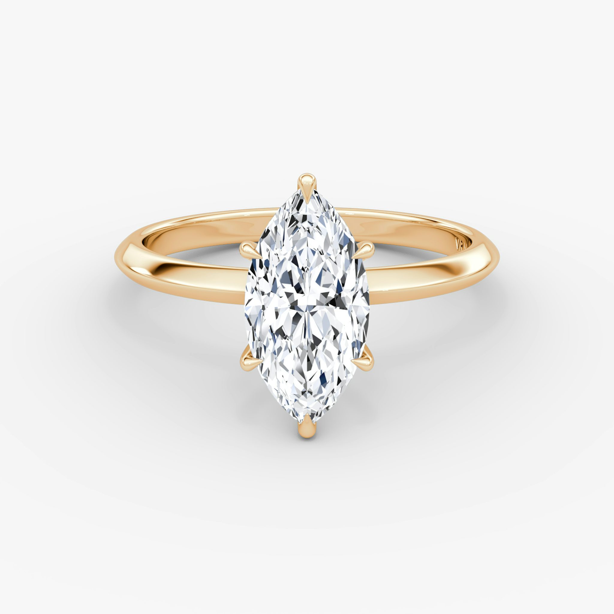 The Knife-Edge | Marquise | 14k | Rose Gold | bandAccent: Plain | hiddenHalo: no | diamondOrientation: vertical | caratWeight: other