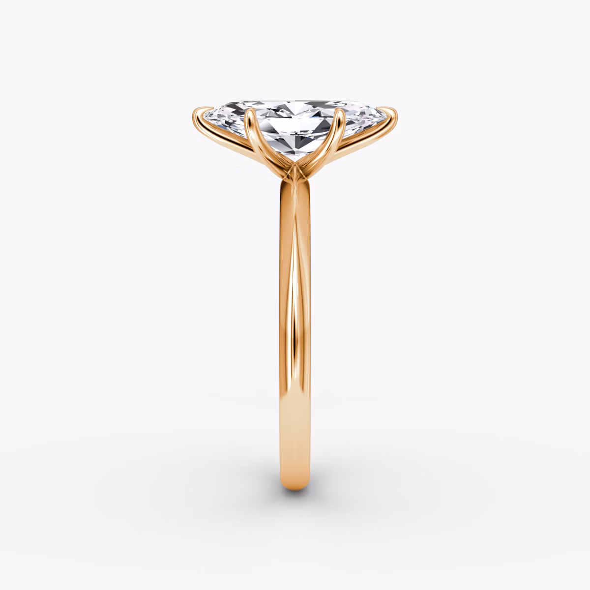 The Knife-Edge | Marquise | 14k | Rose Gold | bandAccent: Plain | hiddenHalo: no | diamondOrientation: vertical | caratWeight: other