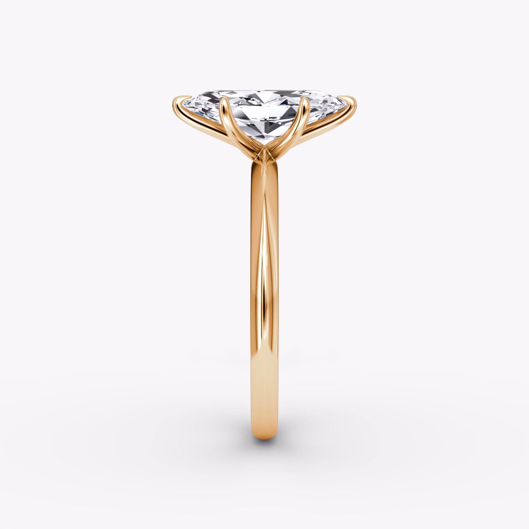 The Knife-Edge | Marquise | 14k | Rose Gold | bandAccent: Plain | hiddenHalo: no | diamondOrientation: vertical | caratWeight: other