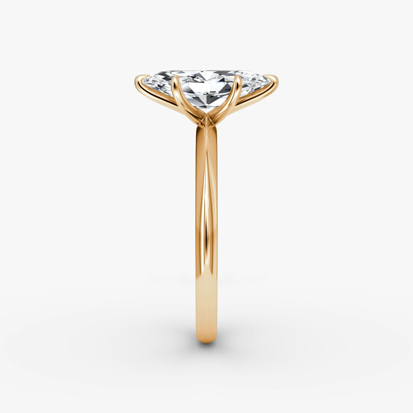 The Knife-Edge | Marquise | 14k | Rose Gold | bandAccent: Plain | hiddenHalo: no | diamondOrientation: vertical | caratWeight: other