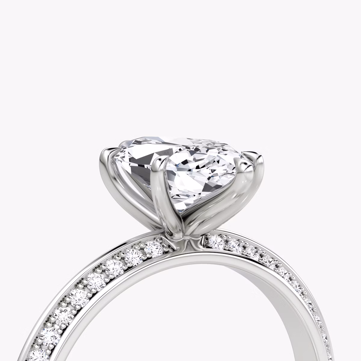 The Knife-Edge | Marquise | 18k | White Gold | bandAccent: Pavé | hiddenHalo: no | diamondOrientation: vertical | caratWeight: other