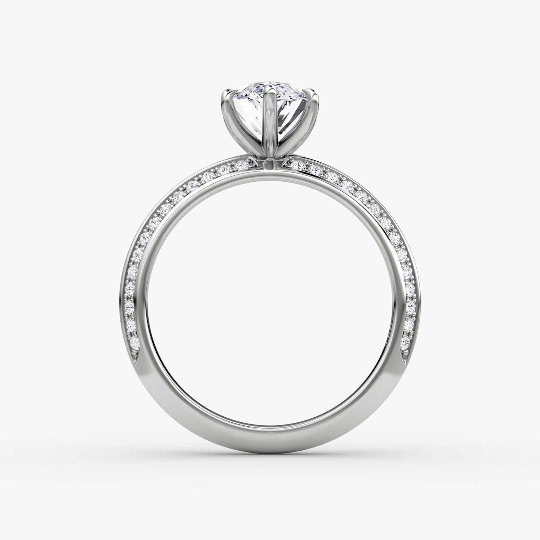 The Knife-Edge | Marquise | 18k | White Gold | bandAccent: Pavé | hiddenHalo: no | diamondOrientation: vertical | caratWeight: other