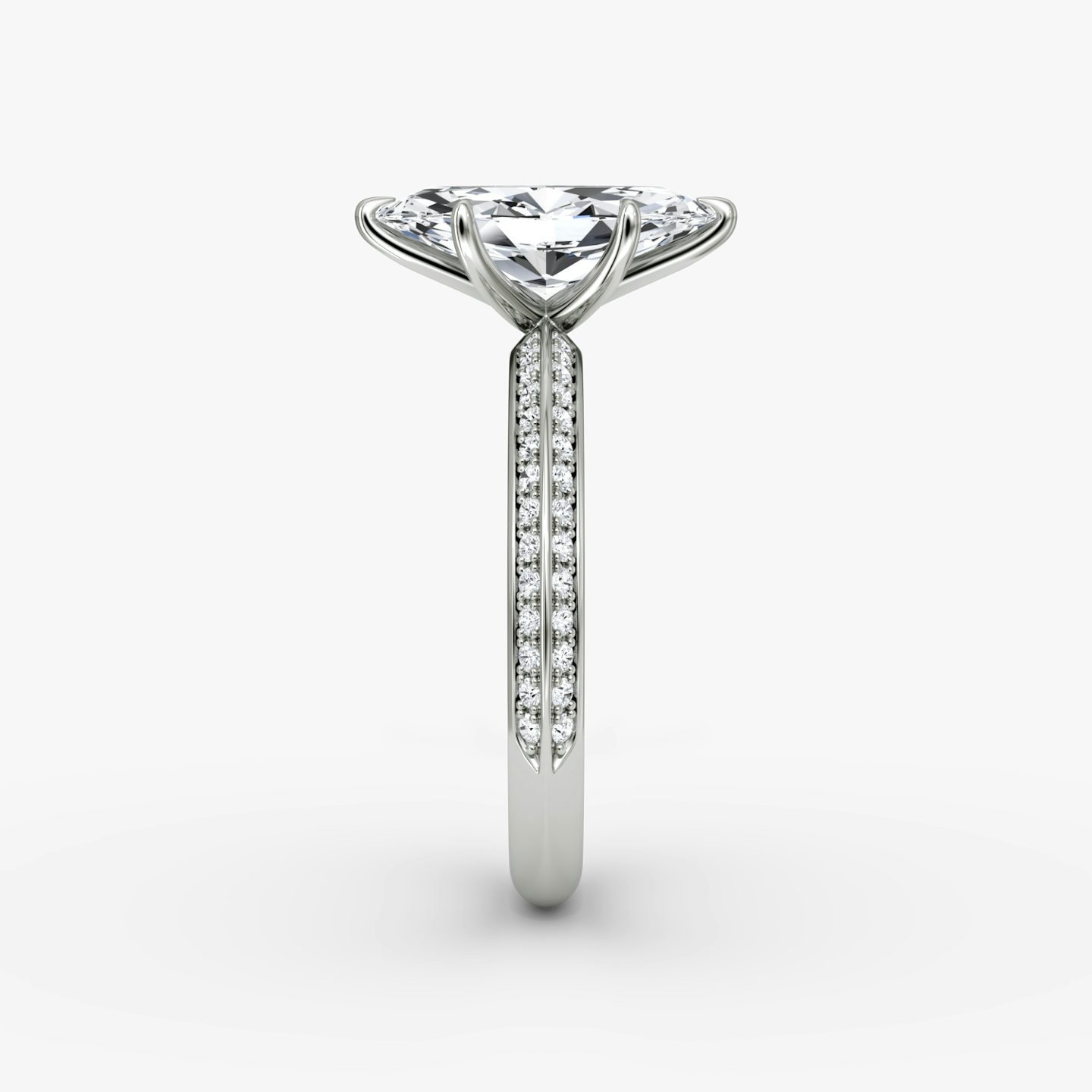 The Knife-Edge | Marquise | 18k | White Gold | bandAccent: Pavé | hiddenHalo: no | diamondOrientation: vertical | caratWeight: other