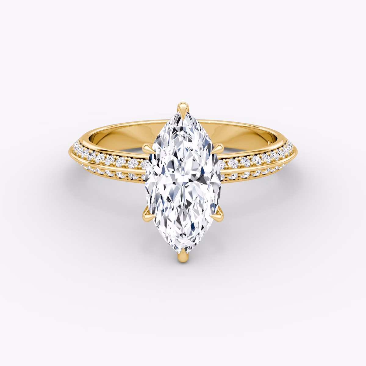 The Knife-Edge | Marquise | 18k | Yellow Gold | bandAccent: Pavé | hiddenHalo: no | diamondOrientation: vertical | caratWeight: other