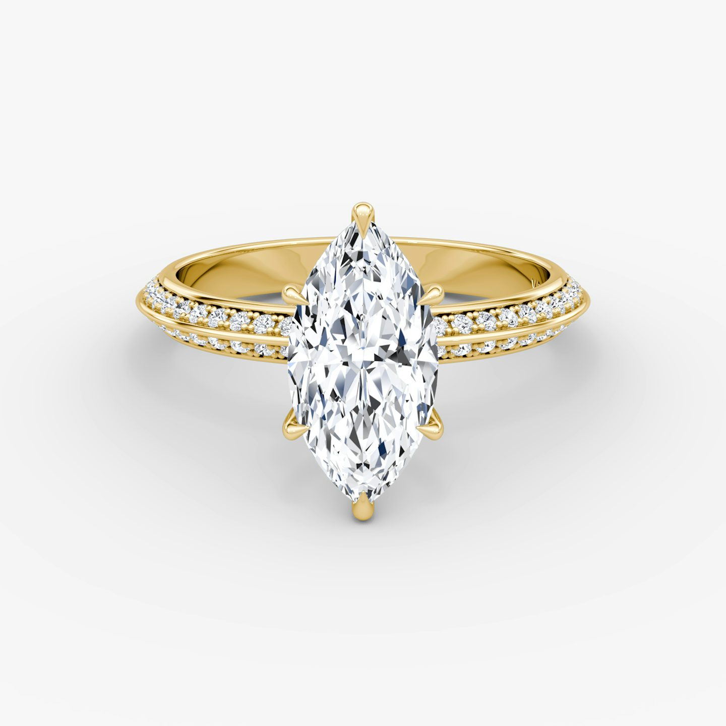 The Knife-Edge | Marquise | 18k | Yellow Gold | bandAccent: Pavé | hiddenHalo: no | diamondOrientation: vertical | caratWeight: other