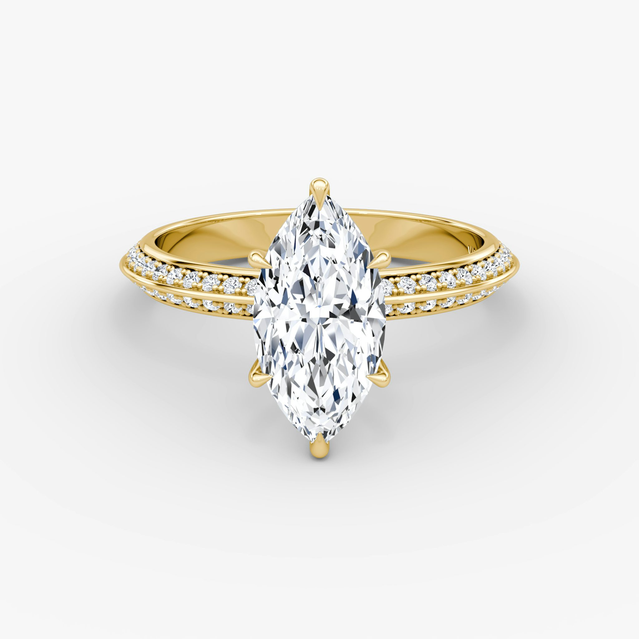 The Knife-Edge | Marquise | 18k | Yellow Gold | bandAccent: Pavé | hiddenHalo: no | diamondOrientation: vertical | caratWeight: other