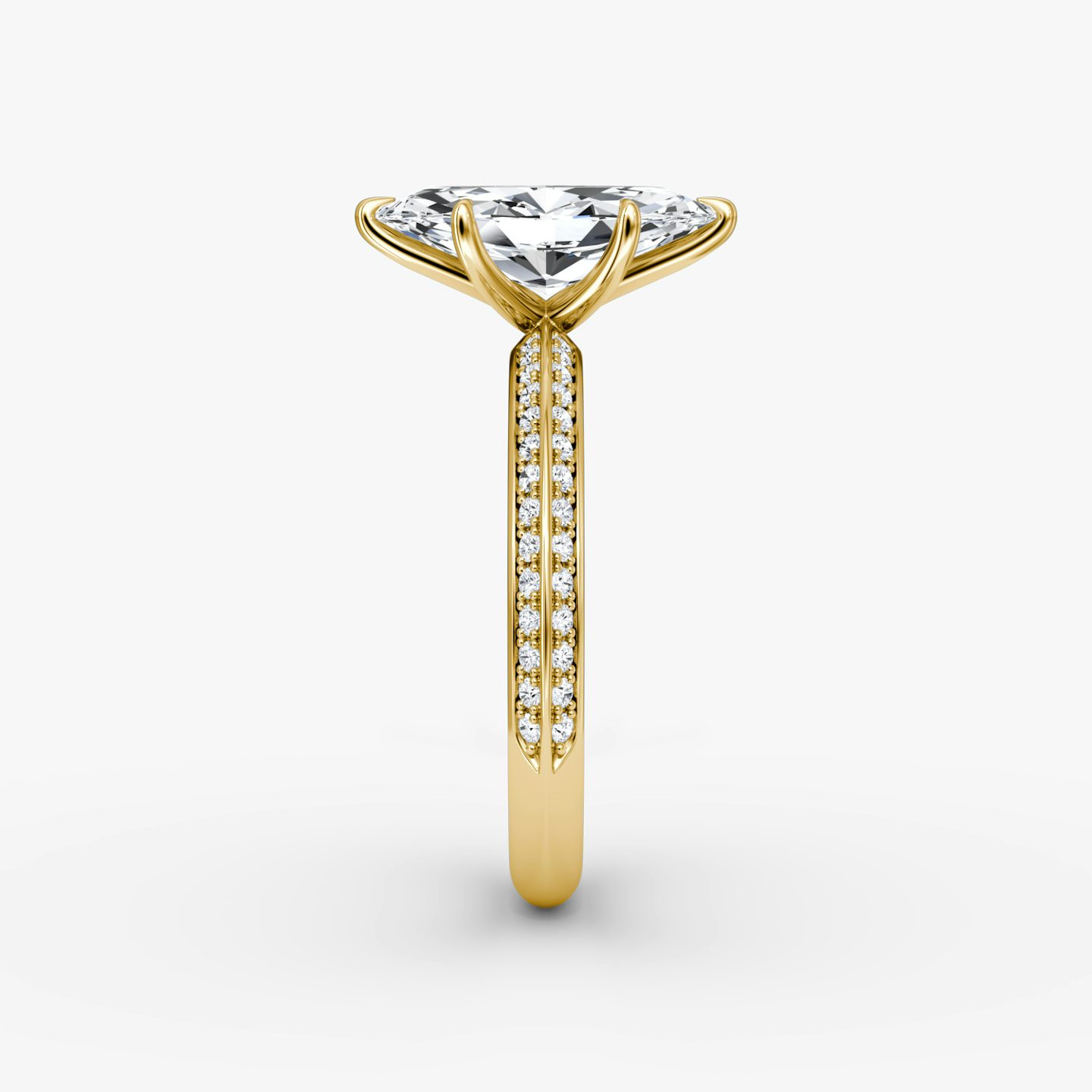 The Knife-Edge | Marquise | 18k | Yellow Gold | bandAccent: Pavé | hiddenHalo: no | diamondOrientation: vertical | caratWeight: other