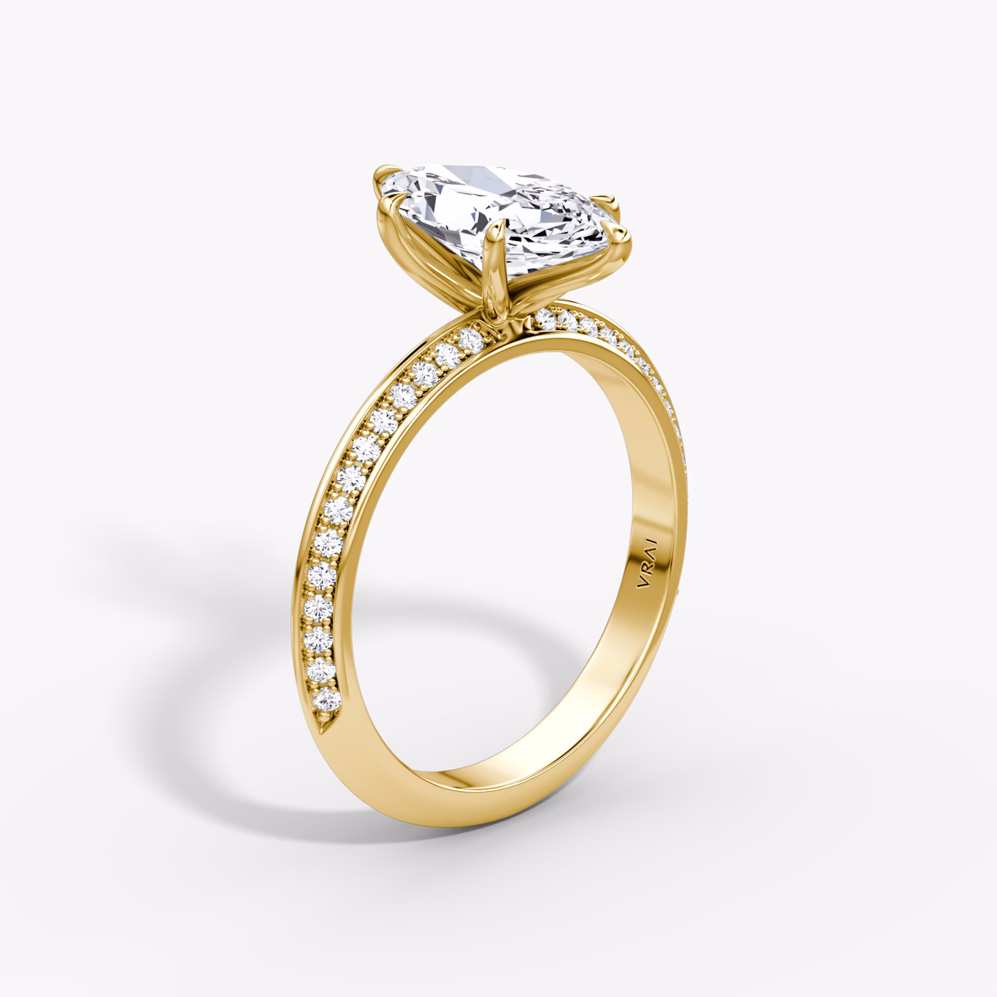 The Knife-Edge | Marquise | 18k | Yellow Gold | bandAccent: Pavé | hiddenHalo: no | diamondOrientation: vertical | caratWeight: other