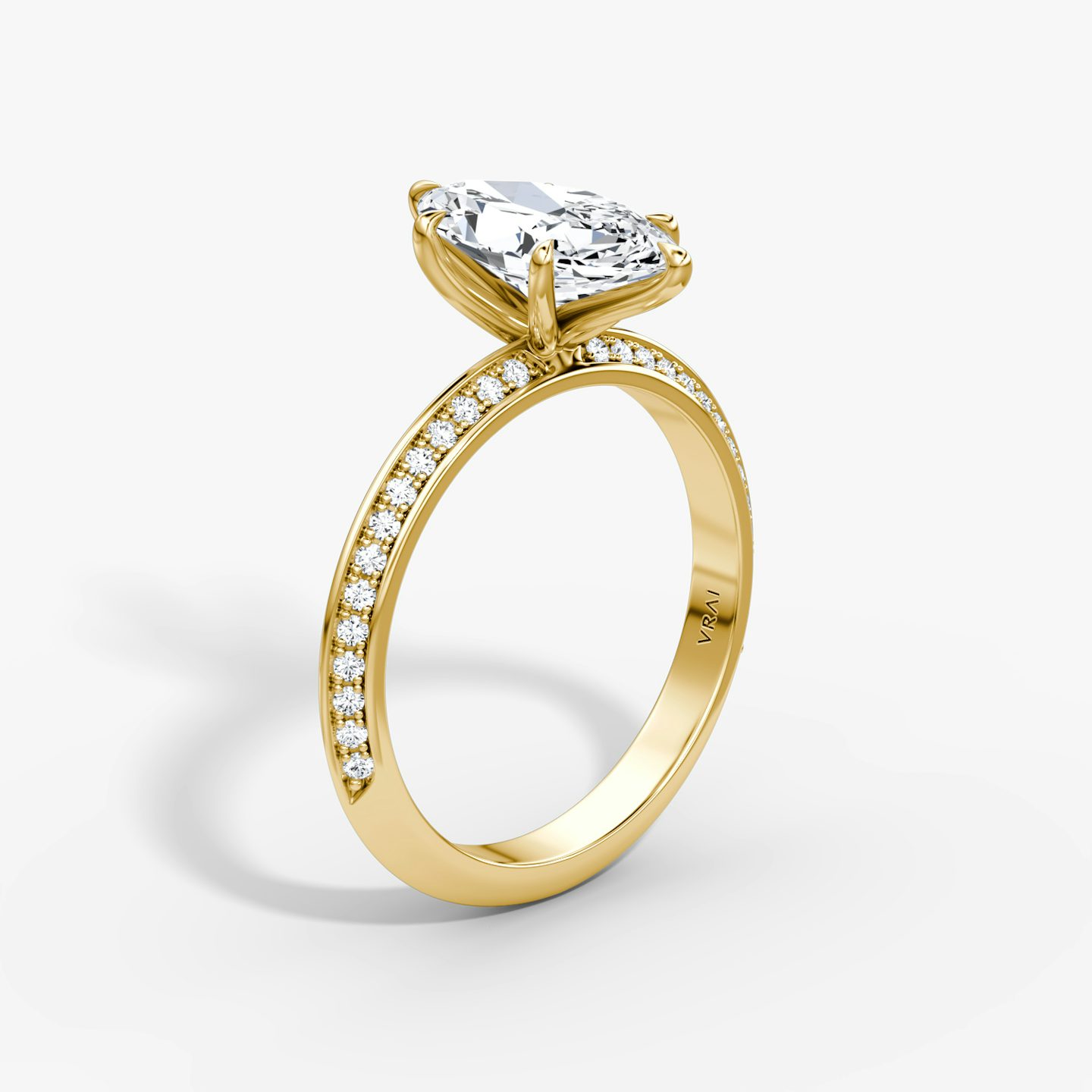 The Knife-Edge | Marquise | 18k | Yellow Gold | bandAccent: Pavé | hiddenHalo: no | diamondOrientation: vertical | caratWeight: other