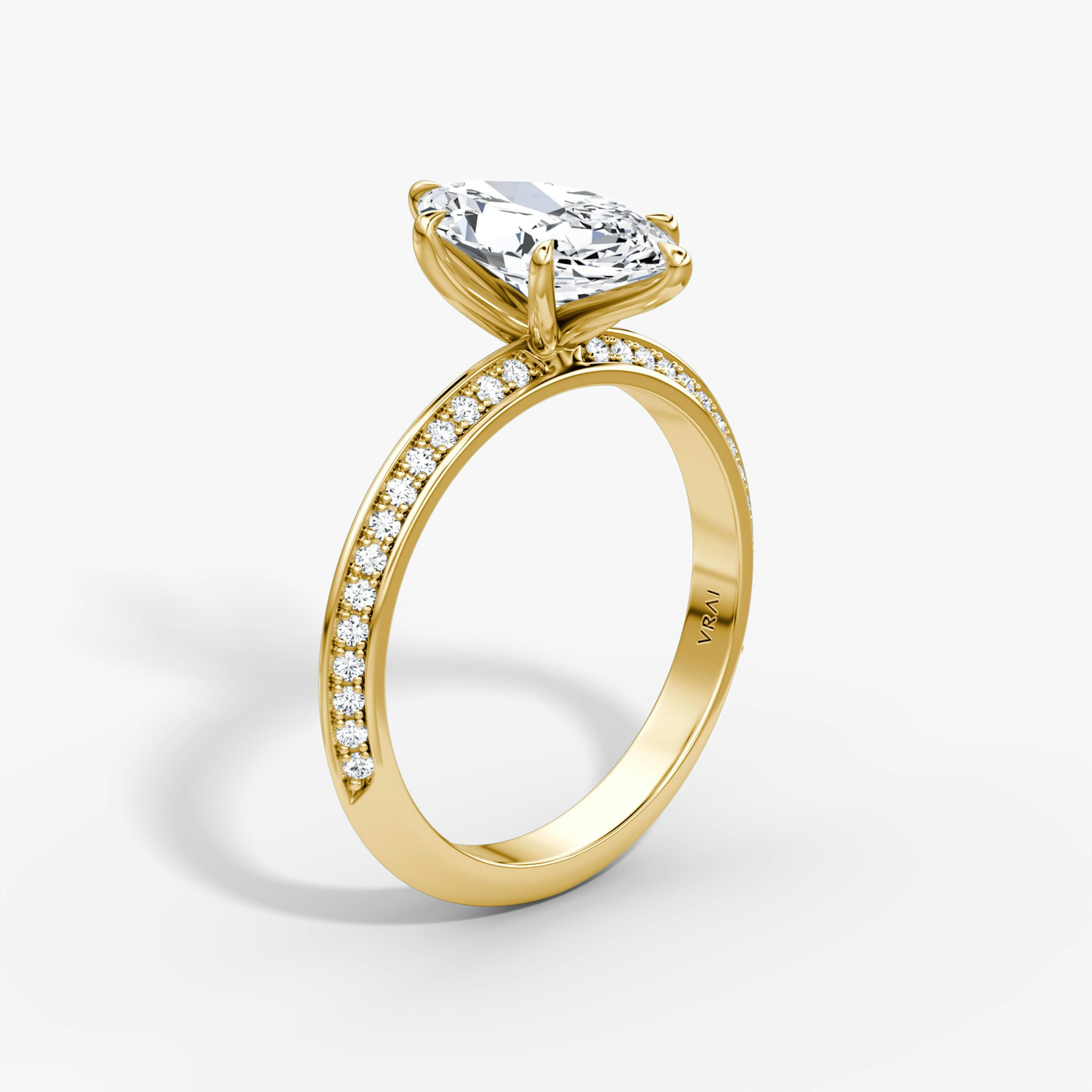 The Knife-Edge | Marquise | 18k | Yellow Gold | bandAccent: Pavé | hiddenHalo: no | diamondOrientation: vertical | caratWeight: other