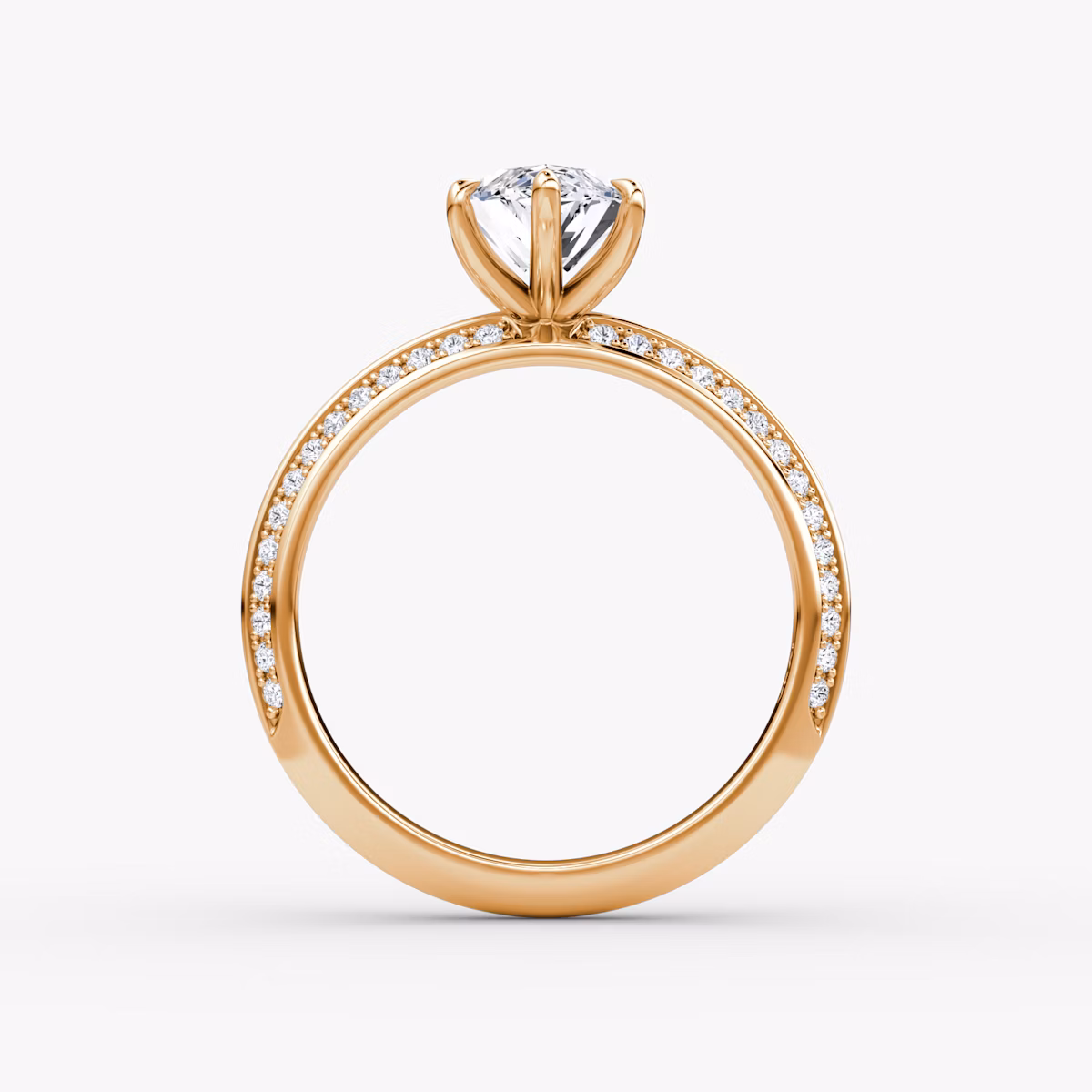 The Knife-Edge | Marquise | 14k | Rose Gold | bandAccent: Pavé | hiddenHalo: no | diamondOrientation: vertical | caratWeight: other